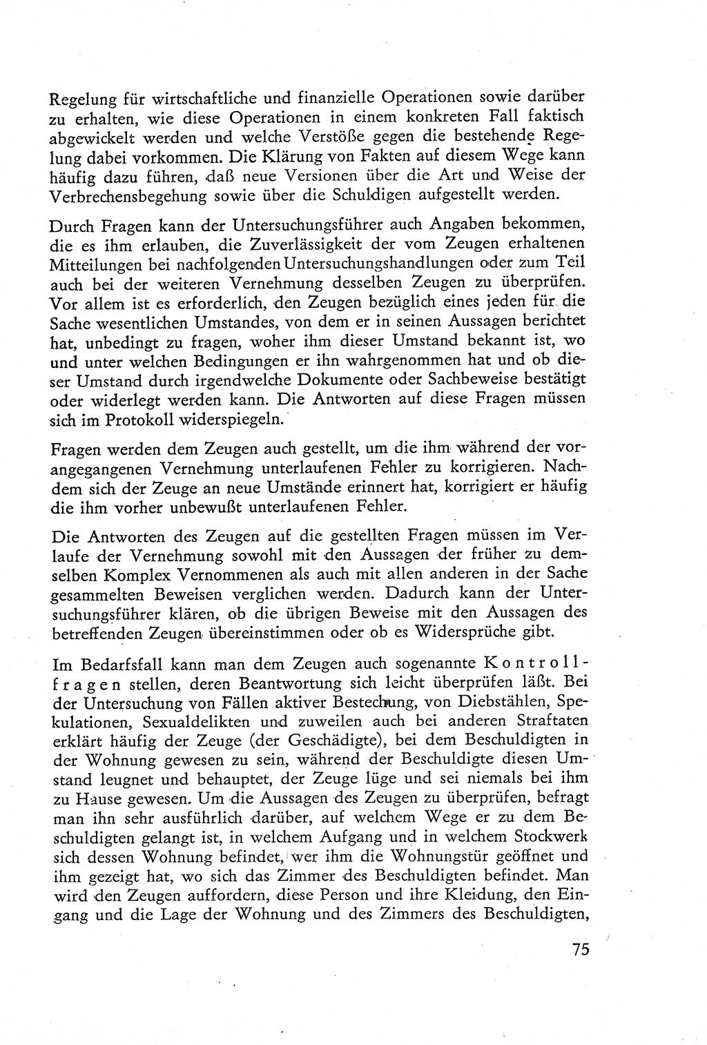Die Vernehmung [Deutsche Demokratische Republik (DDR)] 1960, Seite 75 (Vern. DDR 1960, S. 75)