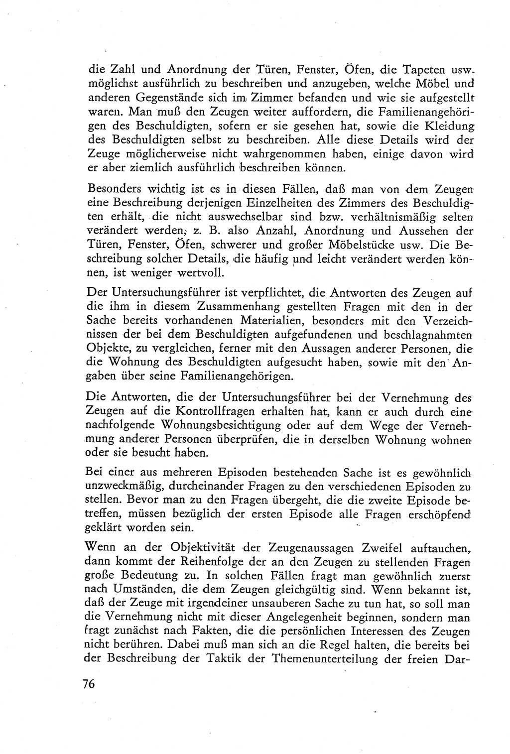 Die Vernehmung [Deutsche Demokratische Republik (DDR)] 1960, Seite 76 (Vern. DDR 1960, S. 76)