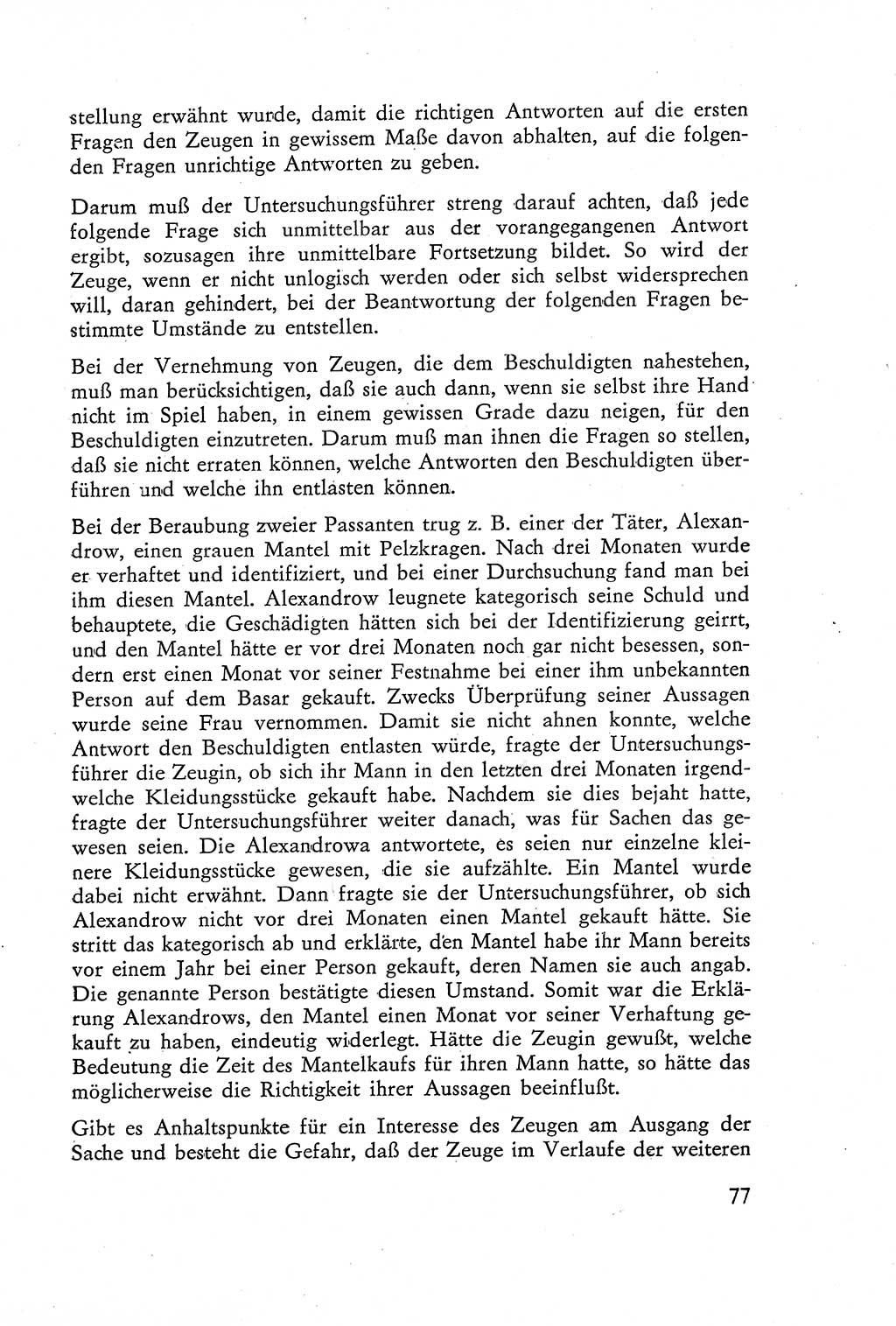 Die Vernehmung [Deutsche Demokratische Republik (DDR)] 1960, Seite 77 (Vern. DDR 1960, S. 77)