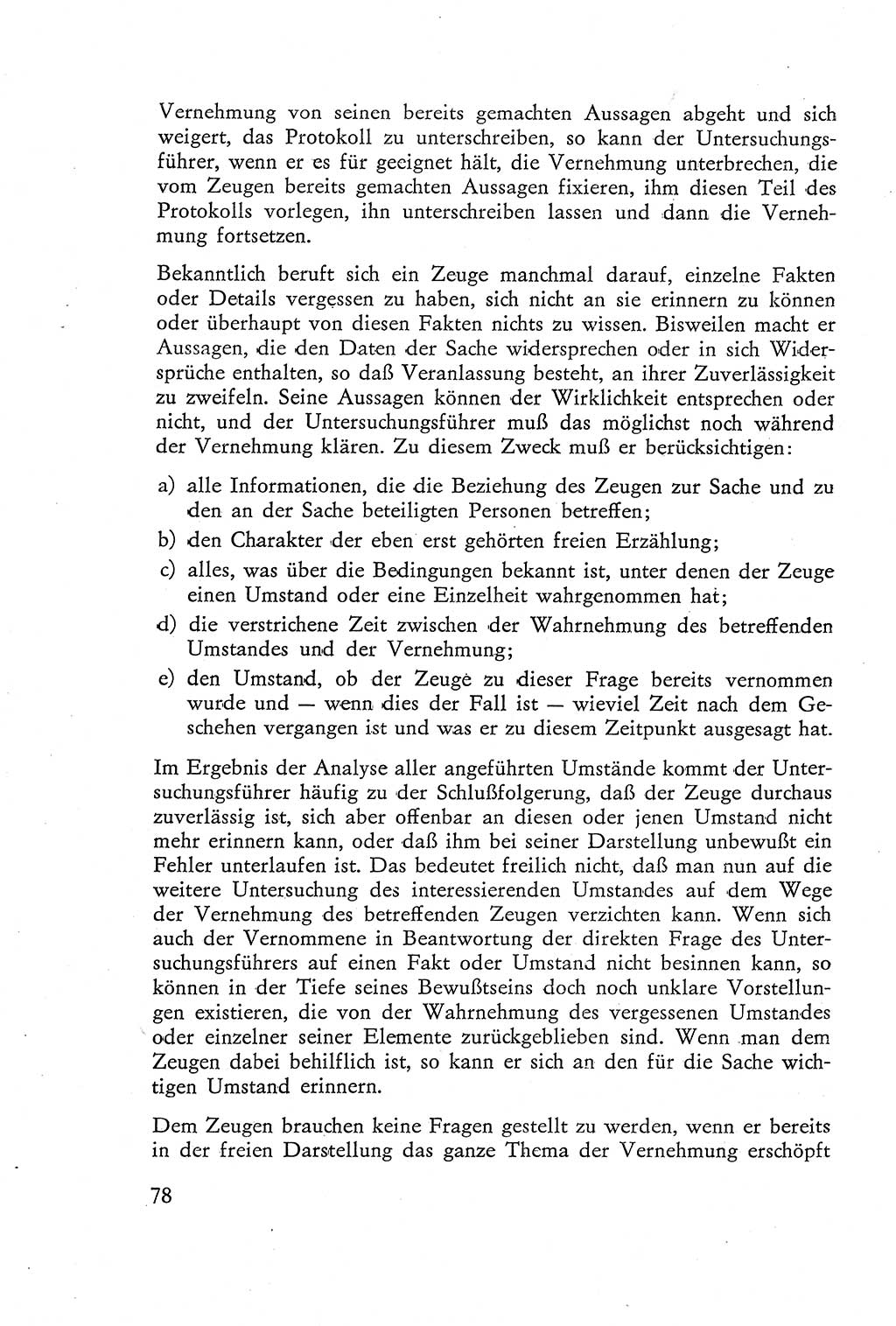 Die Vernehmung [Deutsche Demokratische Republik (DDR)] 1960, Seite 78 (Vern. DDR 1960, S. 78)