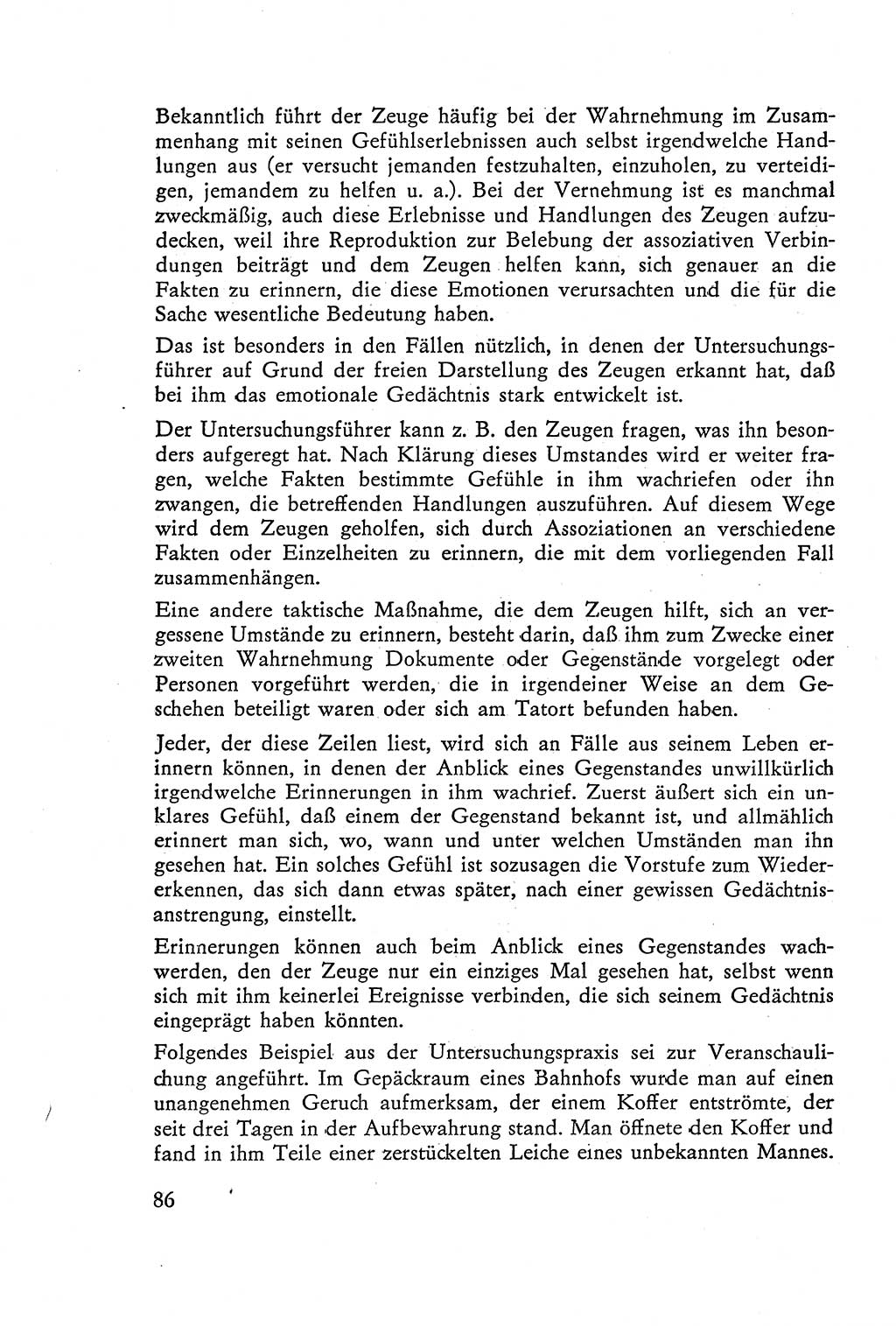 Die Vernehmung [Deutsche Demokratische Republik (DDR)] 1960, Seite 86 (Vern. DDR 1960, S. 86)