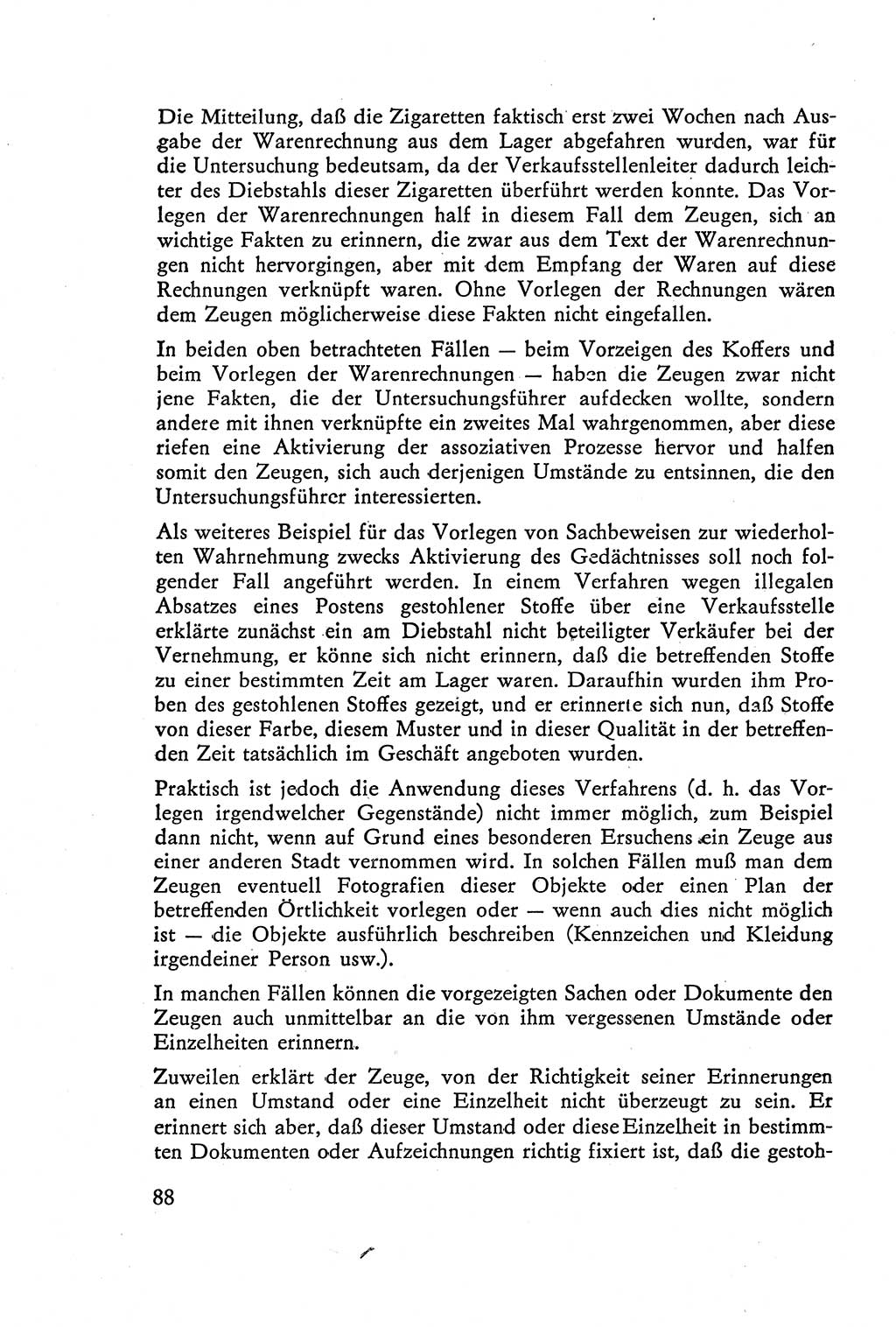 Die Vernehmung [Deutsche Demokratische Republik (DDR)] 1960, Seite 88 (Vern. DDR 1960, S. 88)