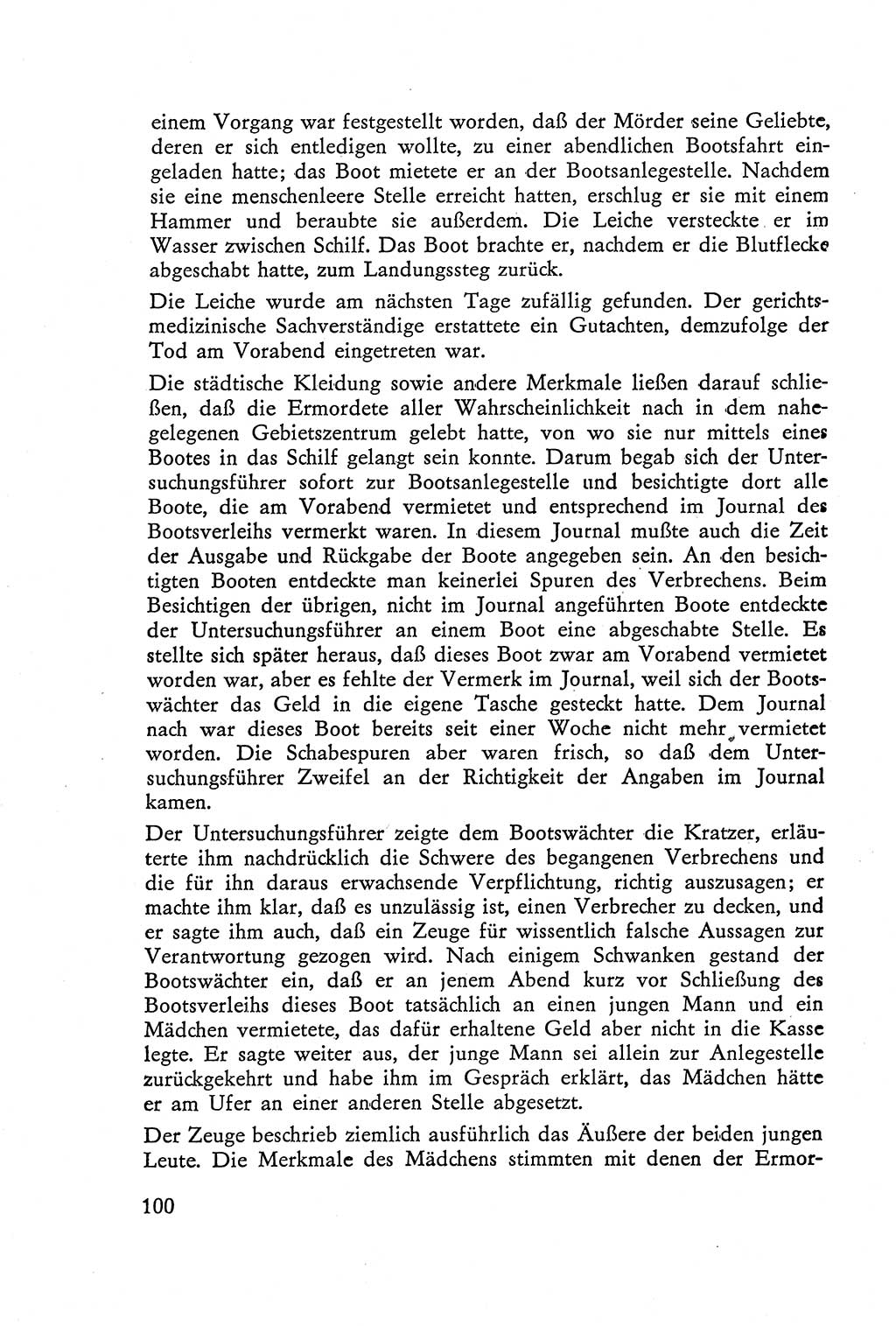 Die Vernehmung [Deutsche Demokratische Republik (DDR)] 1960, Seite 100 (Vern. DDR 1960, S. 100)