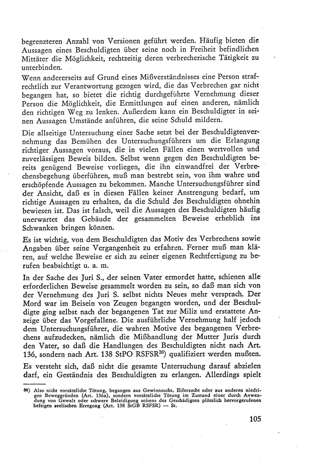 Die Vernehmung [Deutsche Demokratische Republik (DDR)] 1960, Seite 105 (Vern. DDR 1960, S. 105)