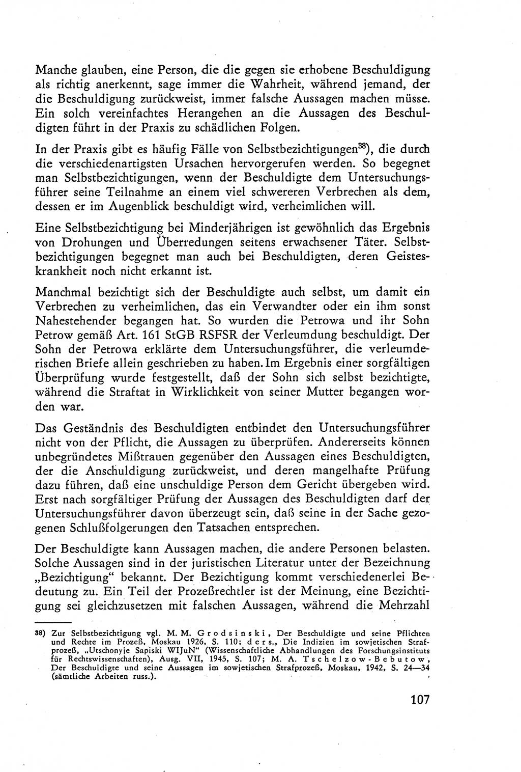 Die Vernehmung [Deutsche Demokratische Republik (DDR)] 1960, Seite 107 (Vern. DDR 1960, S. 107)