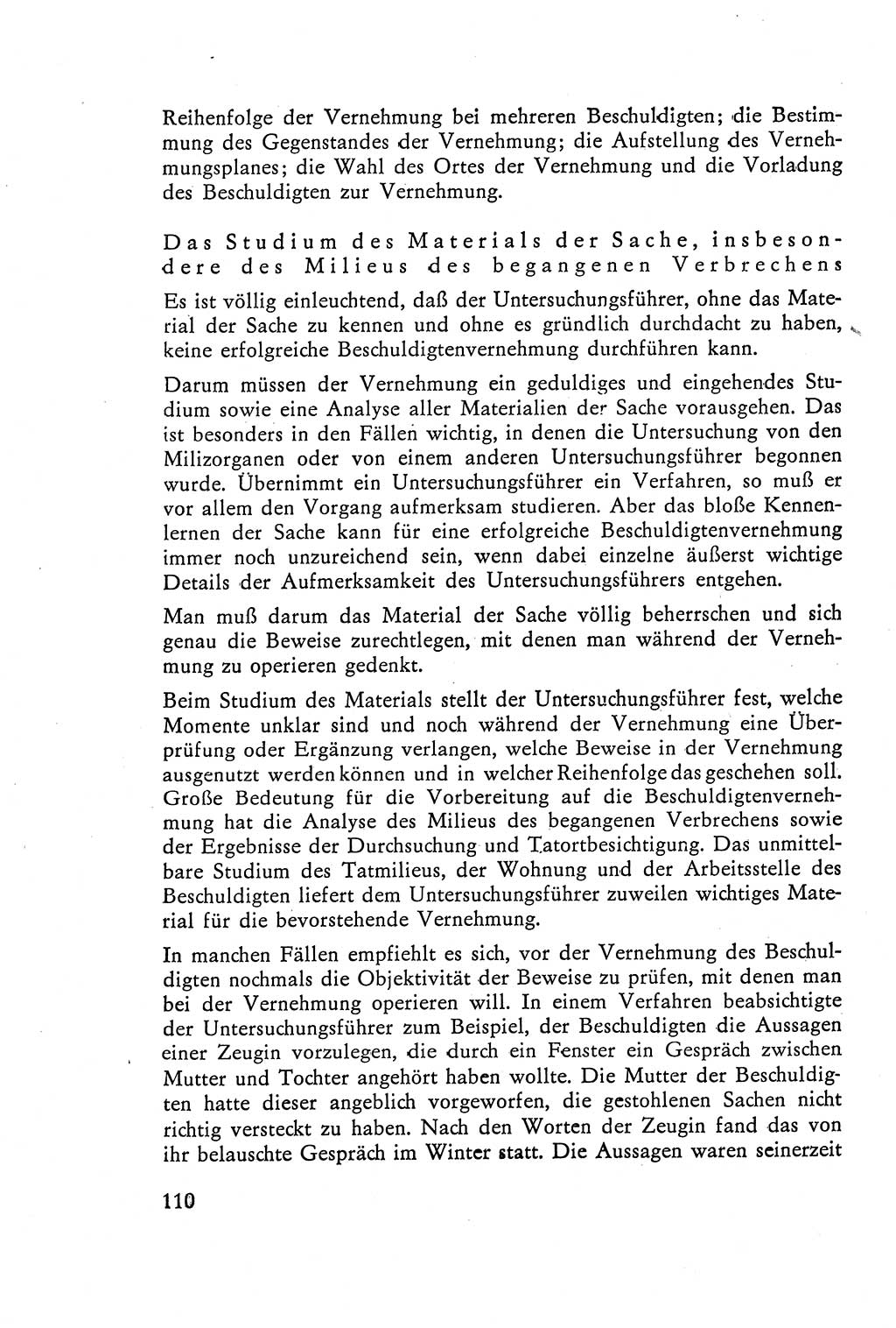 Die Vernehmung [Deutsche Demokratische Republik (DDR)] 1960, Seite 110 (Vern. DDR 1960, S. 110)