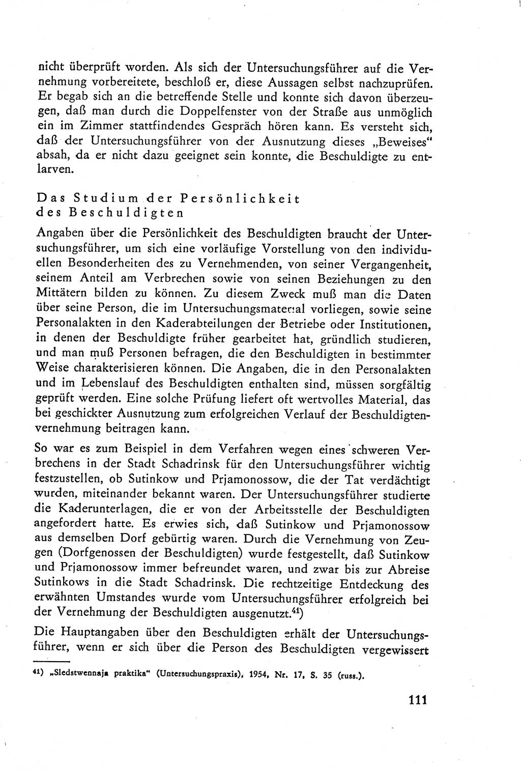 Die Vernehmung [Deutsche Demokratische Republik (DDR)] 1960, Seite 111 (Vern. DDR 1960, S. 111)