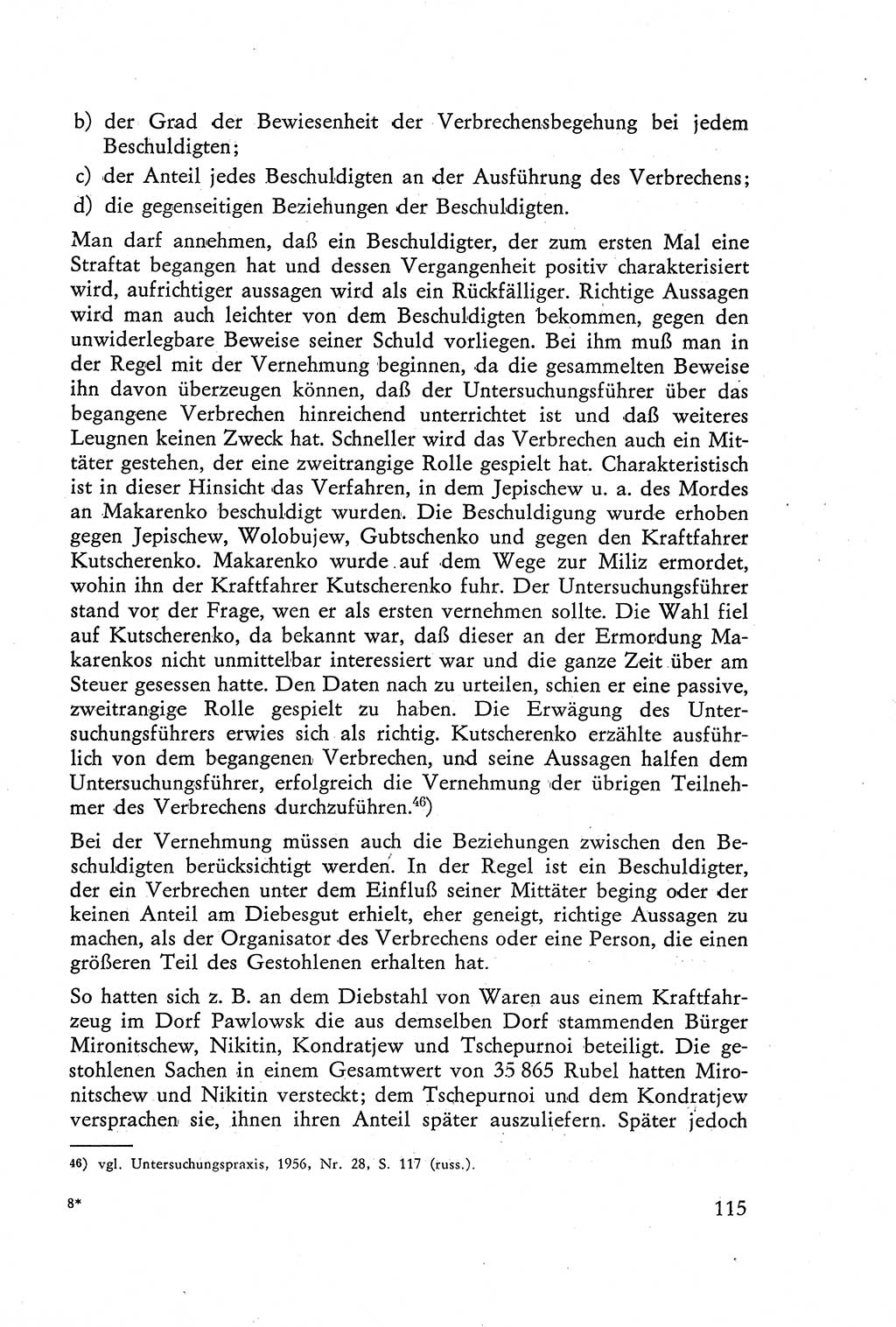 Die Vernehmung [Deutsche Demokratische Republik (DDR)] 1960, Seite 115 (Vern. DDR 1960, S. 115)