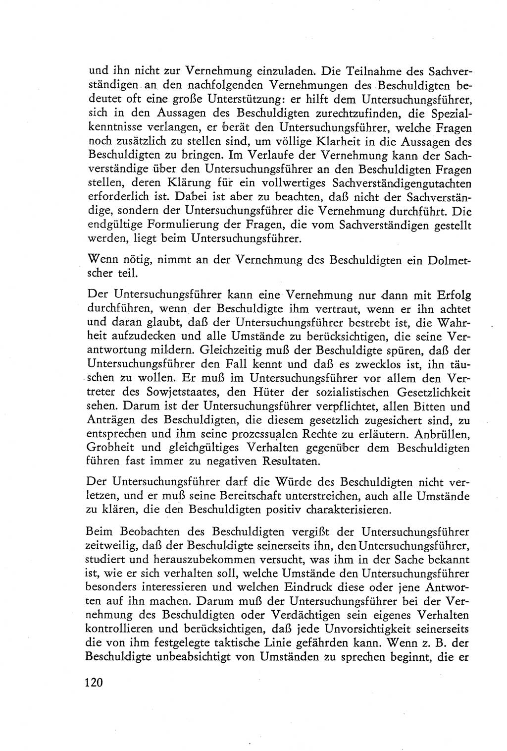 Die Vernehmung [Deutsche Demokratische Republik (DDR)] 1960, Seite 120 (Vern. DDR 1960, S. 120)