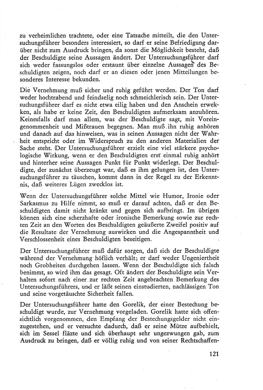 Die Vernehmung [Deutsche Demokratische Republik (DDR)] 1960, Seite 121 (Vern. DDR 1960, S. 121)