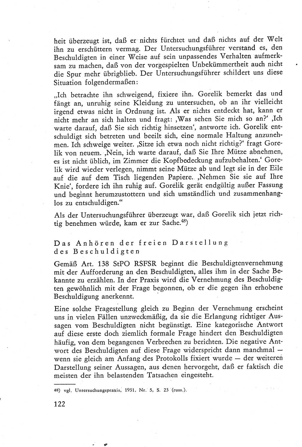 Die Vernehmung [Deutsche Demokratische Republik (DDR)] 1960, Seite 122 (Vern. DDR 1960, S. 122)