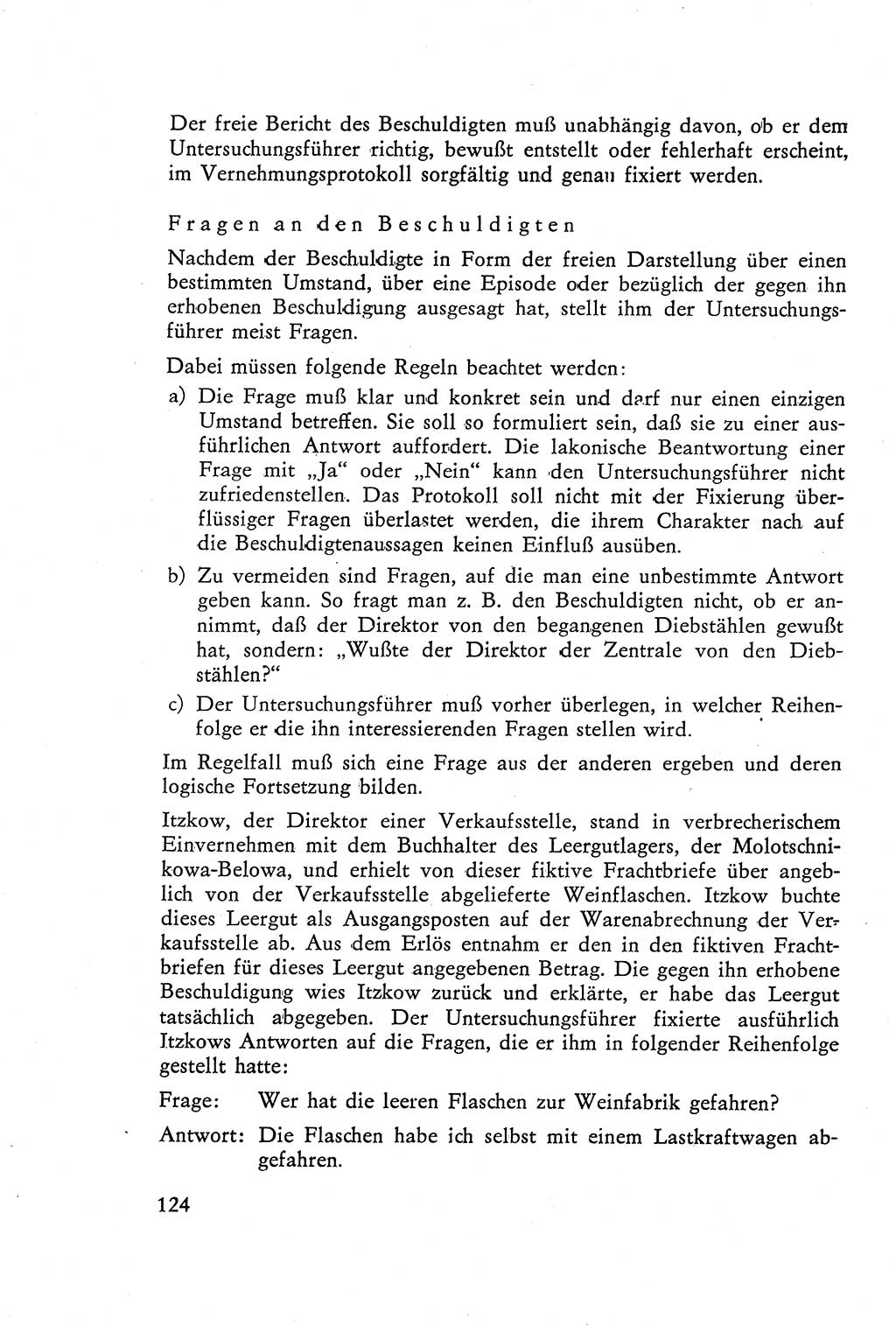 Die Vernehmung [Deutsche Demokratische Republik (DDR)] 1960, Seite 124 (Vern. DDR 1960, S. 124)