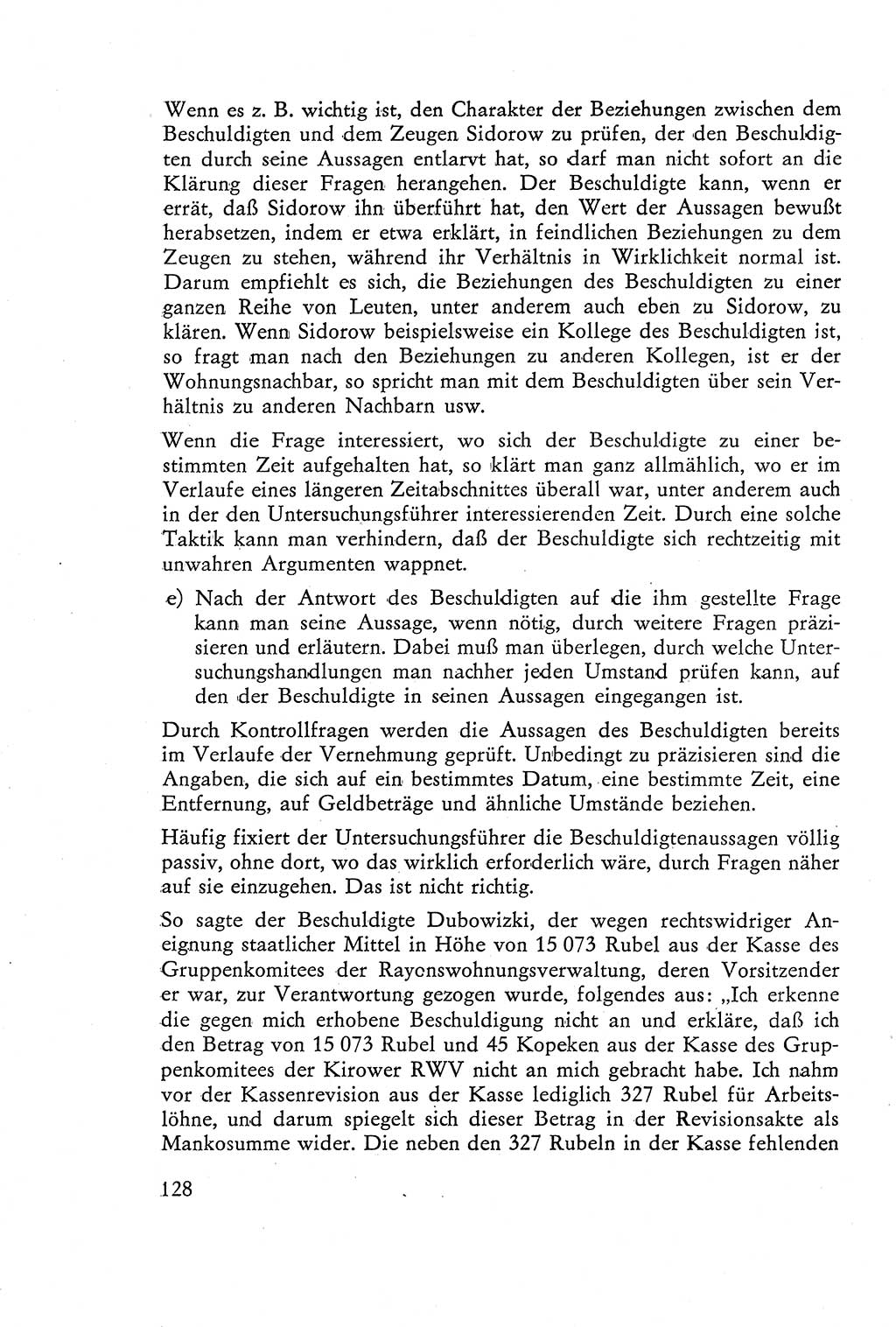 Die Vernehmung [Deutsche Demokratische Republik (DDR)] 1960, Seite 128 (Vern. DDR 1960, S. 128)
