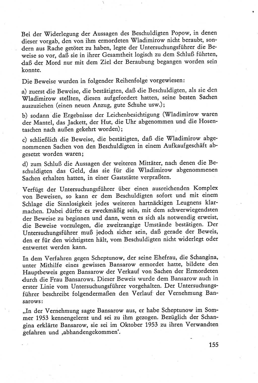 Die Vernehmung [Deutsche Demokratische Republik (DDR)] 1960, Seite 155 (Vern. DDR 1960, S. 155)