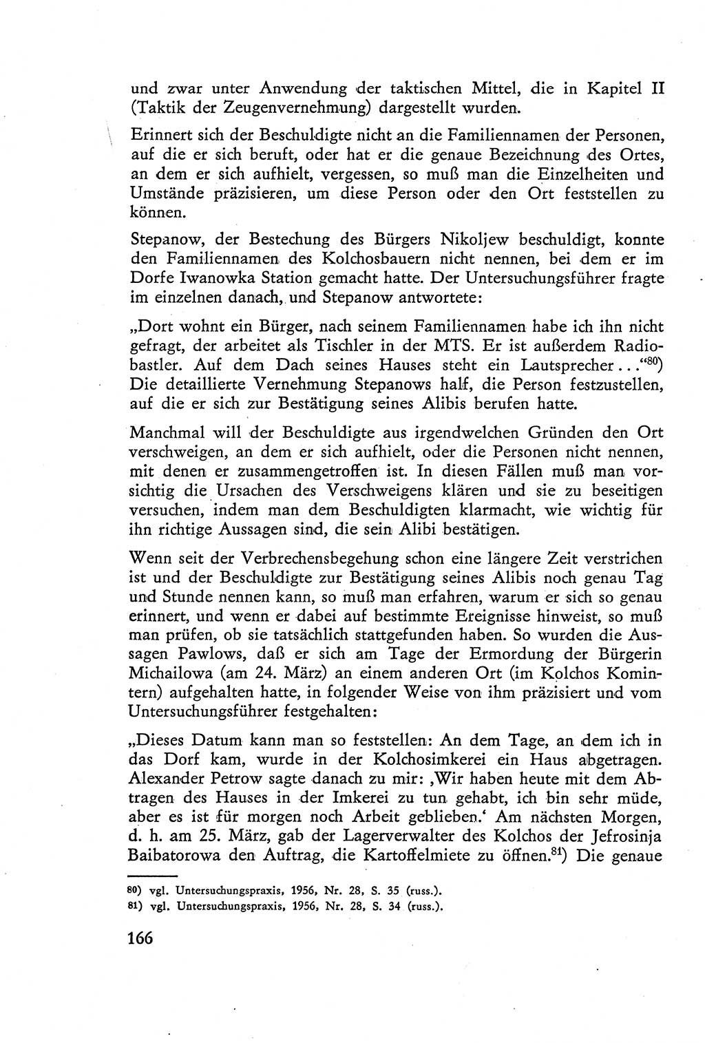 Die Vernehmung [Deutsche Demokratische Republik (DDR)] 1960, Seite 166 (Vern. DDR 1960, S. 166)