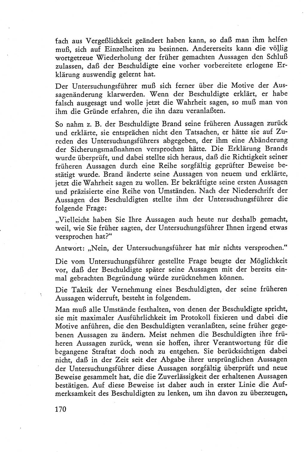 Die Vernehmung [Deutsche Demokratische Republik (DDR)] 1960, Seite 170 (Vern. DDR 1960, S. 170)