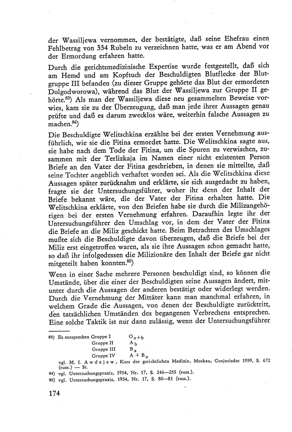 Die Vernehmung [Deutsche Demokratische Republik (DDR)] 1960, Seite 174 (Vern. DDR 1960, S. 174)
