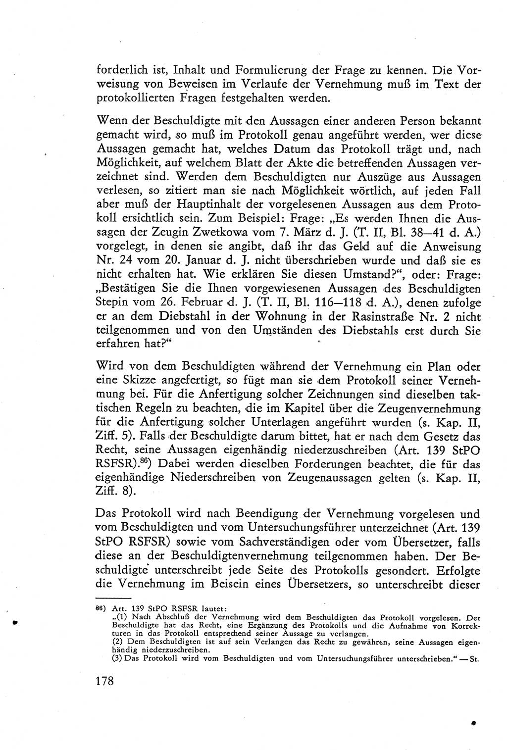 Die Vernehmung [Deutsche Demokratische Republik (DDR)] 1960, Seite 178 (Vern. DDR 1960, S. 178)
