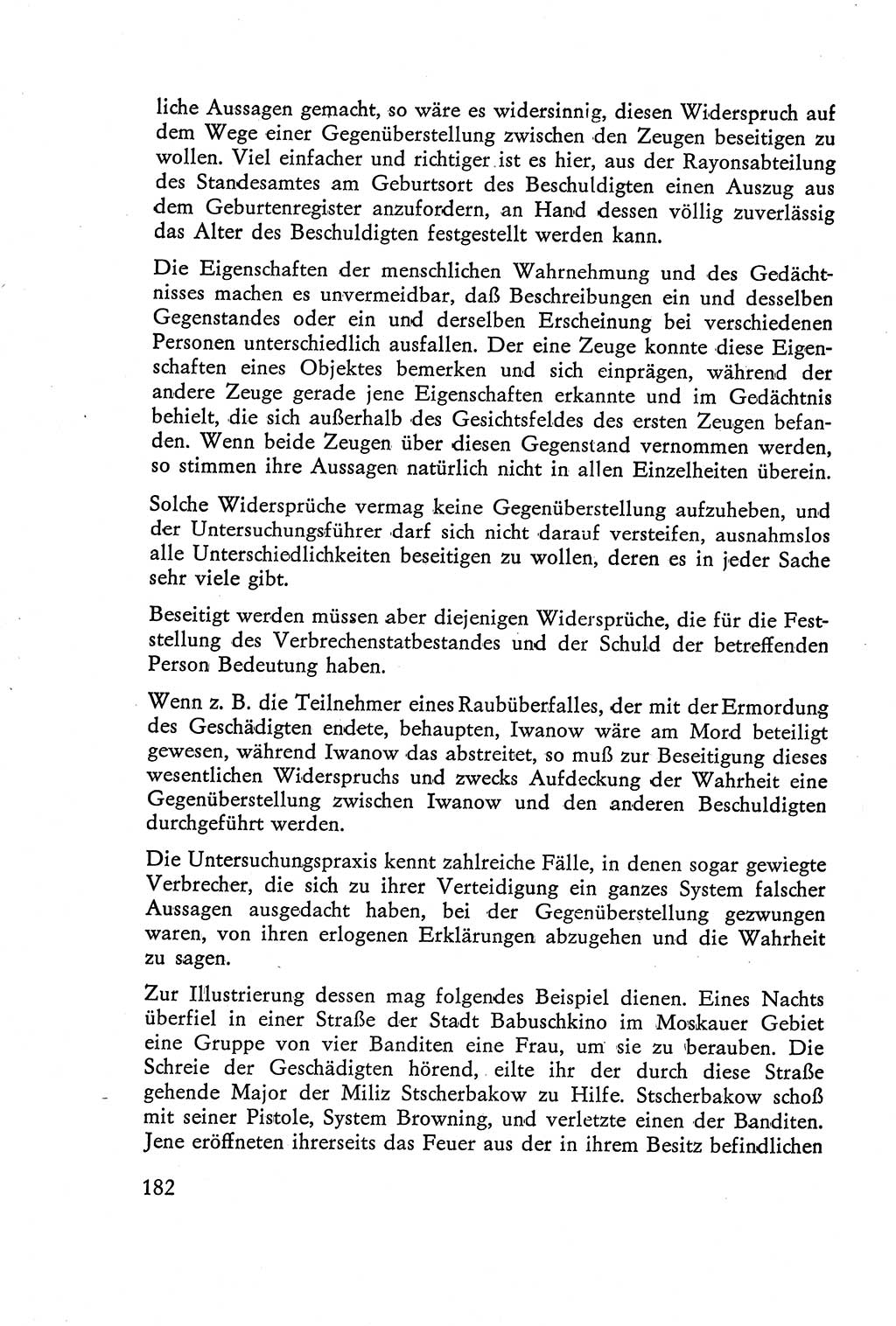 Die Vernehmung [Deutsche Demokratische Republik (DDR)] 1960, Seite 182 (Vern. DDR 1960, S. 182)