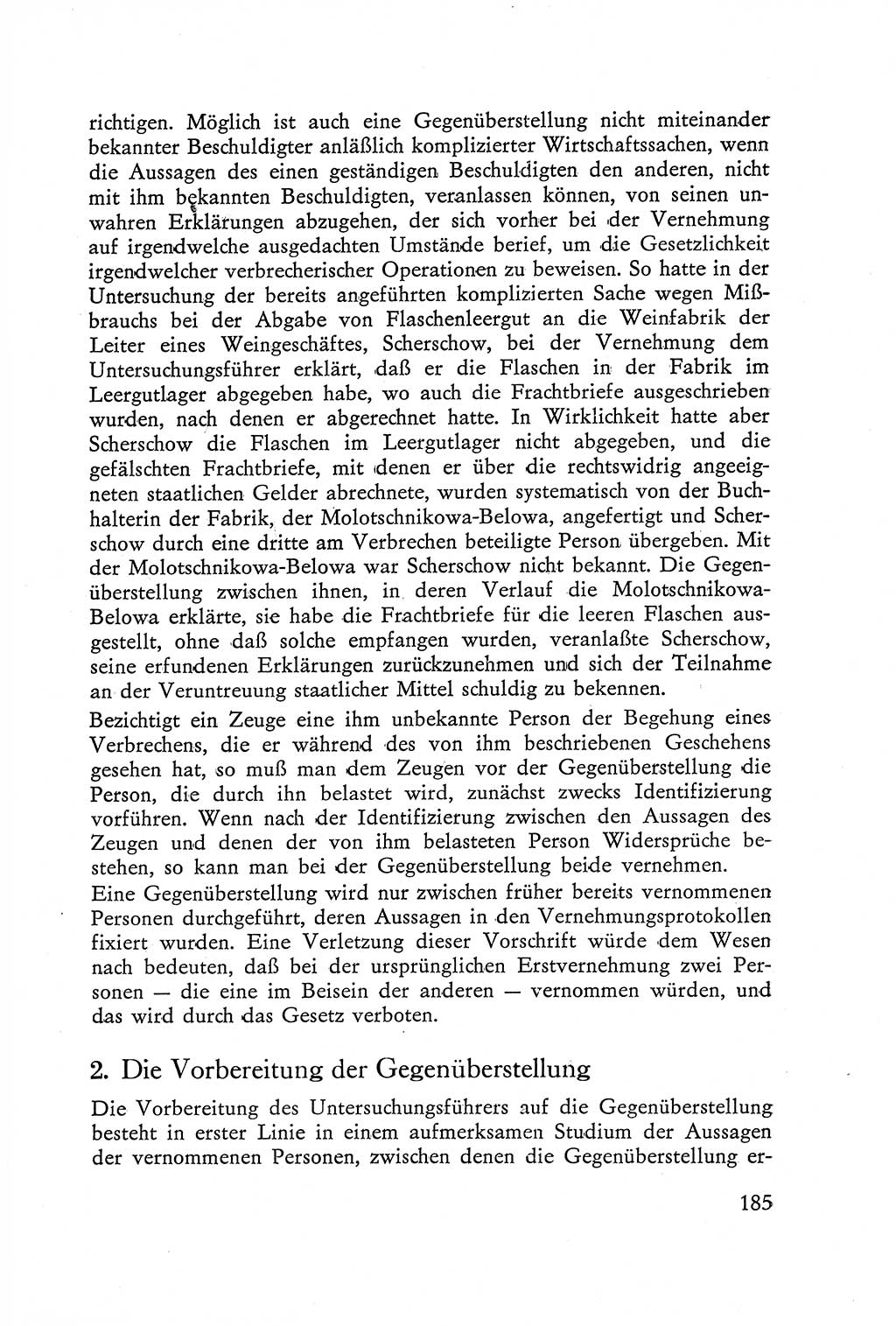 Die Vernehmung [Deutsche Demokratische Republik (DDR)] 1960, Seite 185 (Vern. DDR 1960, S. 185)