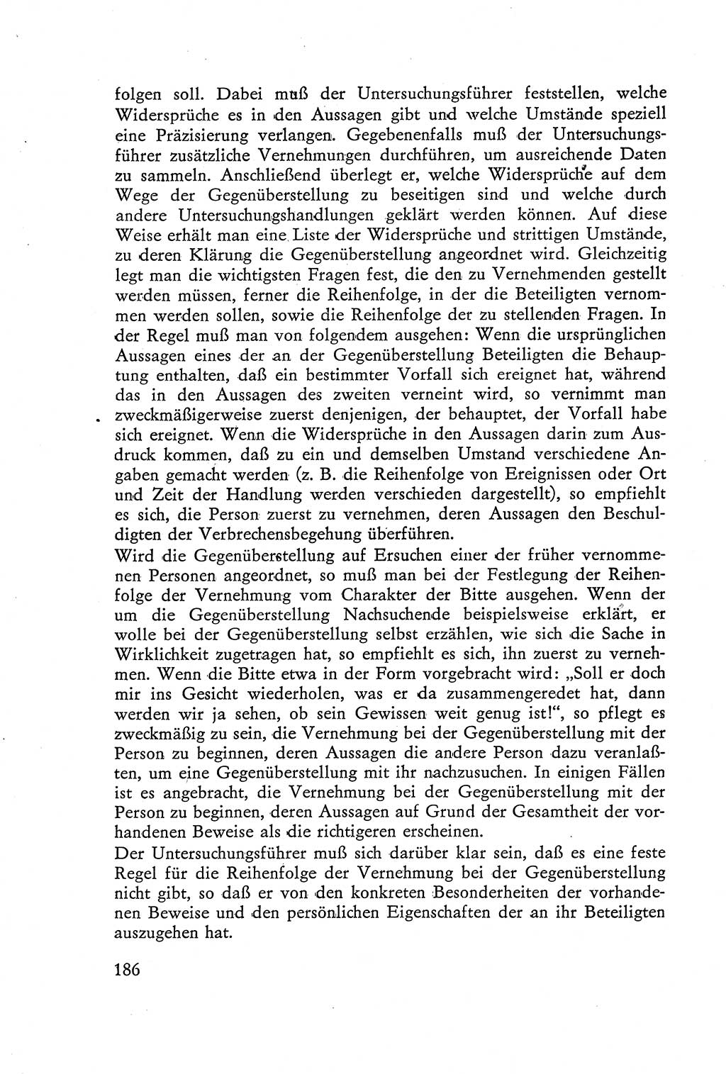 Die Vernehmung [Deutsche Demokratische Republik (DDR)] 1960, Seite 186 (Vern. DDR 1960, S. 186)
