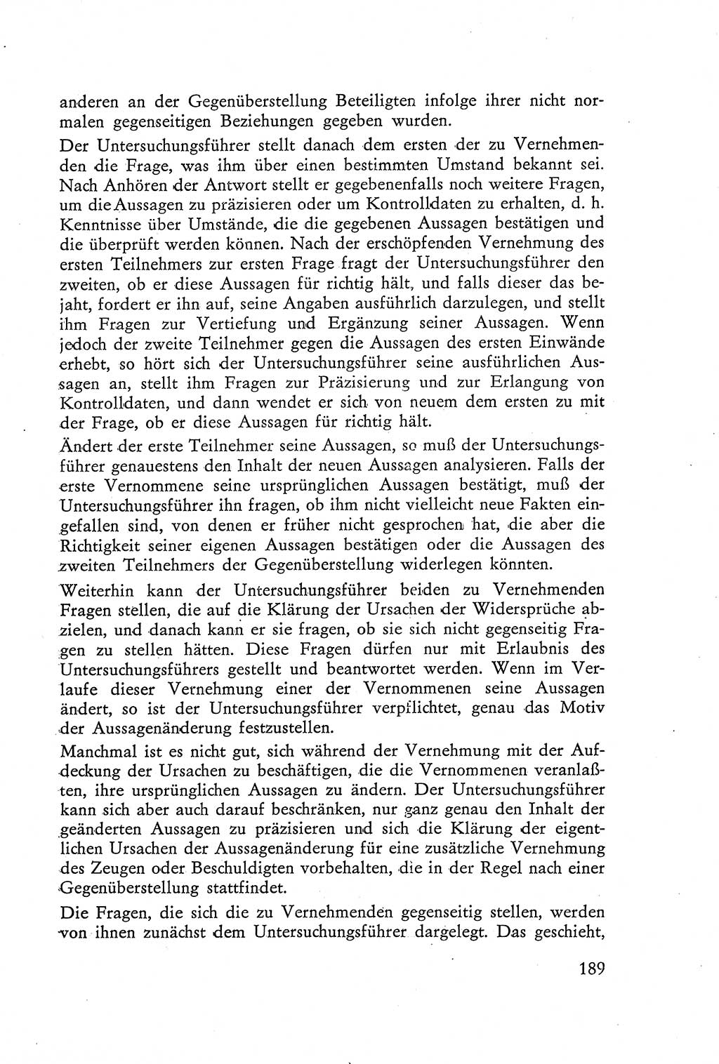 Die Vernehmung [Deutsche Demokratische Republik (DDR)] 1960, Seite 189 (Vern. DDR 1960, S. 189)