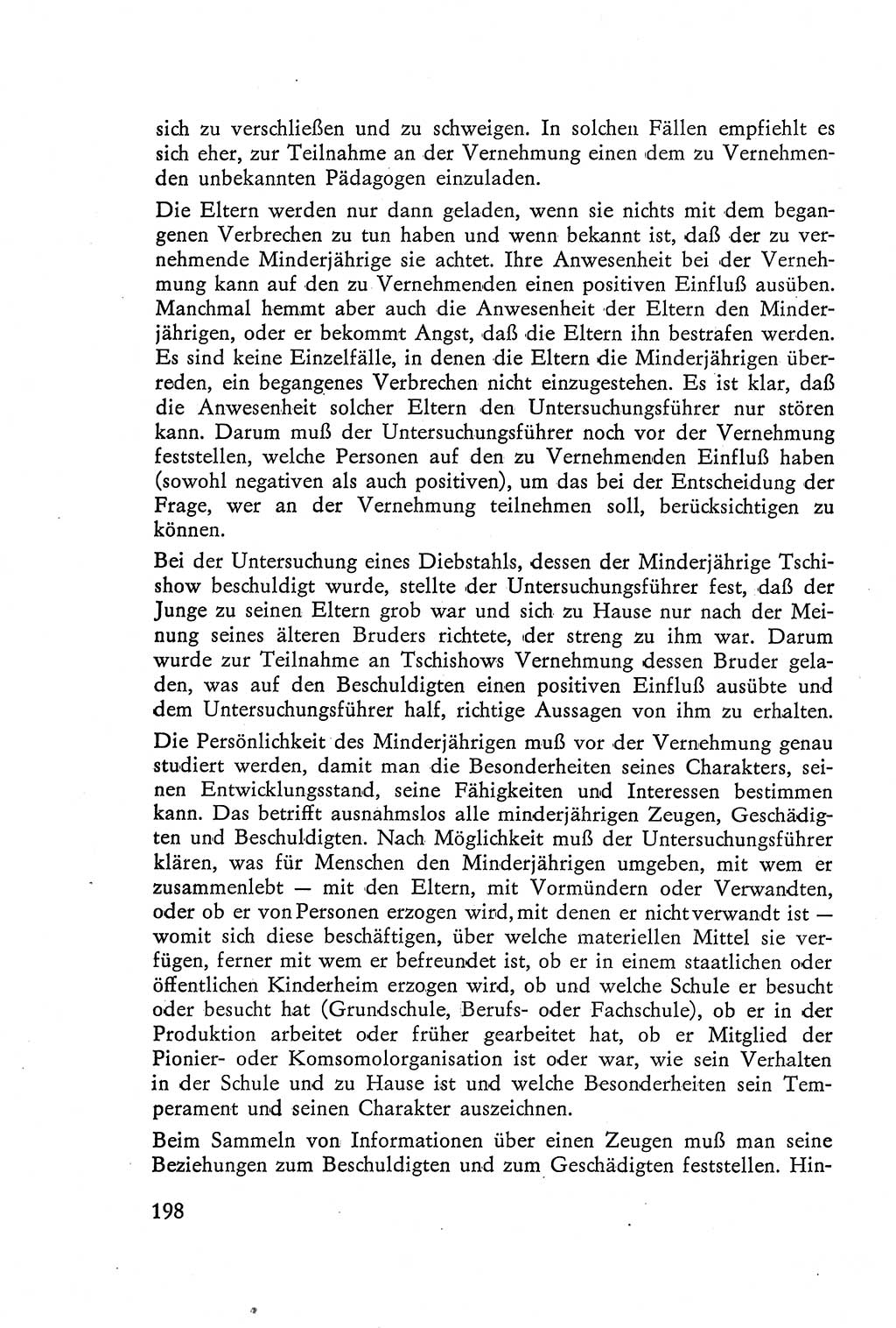 Die Vernehmung [Deutsche Demokratische Republik (DDR)] 1960, Seite 198 (Vern. DDR 1960, S. 198)
