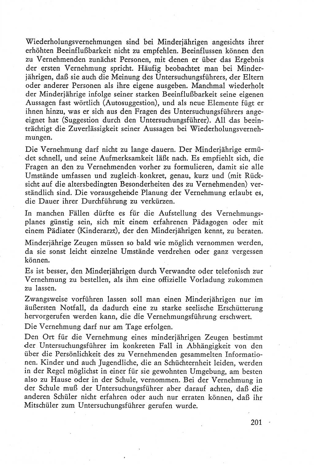 Die Vernehmung [Deutsche Demokratische Republik (DDR)] 1960, Seite 201 (Vern. DDR 1960, S. 201)