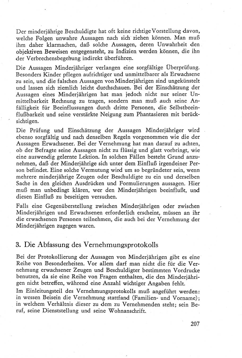 Die Vernehmung [Deutsche Demokratische Republik (DDR)] 1960, Seite 207 (Vern. DDR 1960, S. 207)