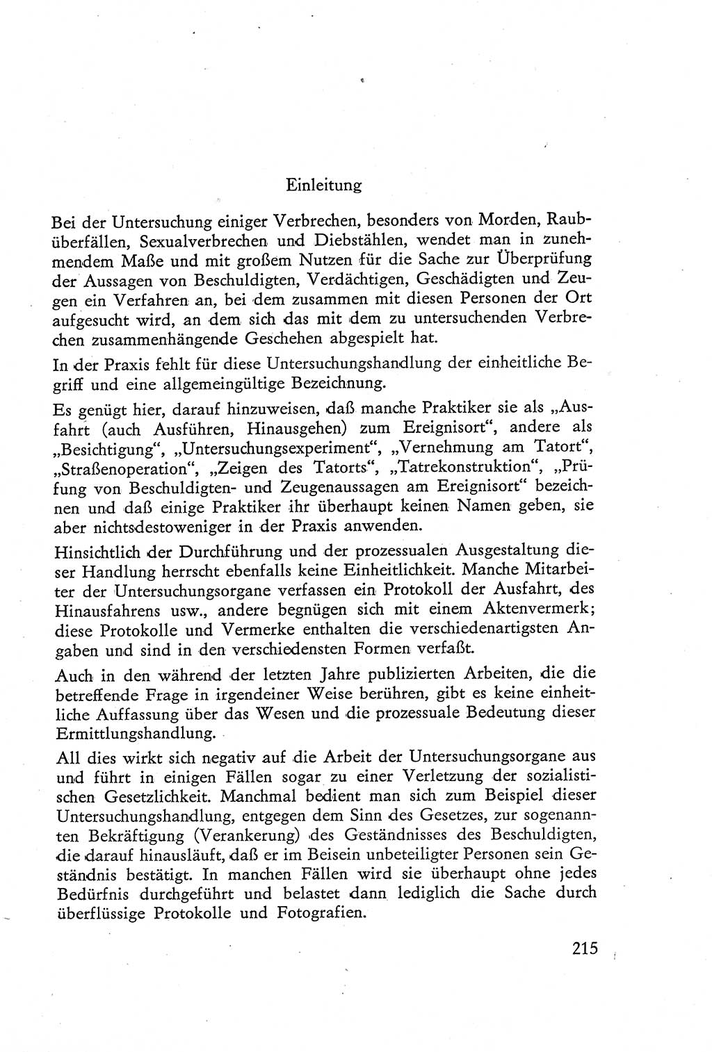 Die Vernehmung [Deutsche Demokratische Republik (DDR)] 1960, Seite 215 (Vern. DDR 1960, S. 215)