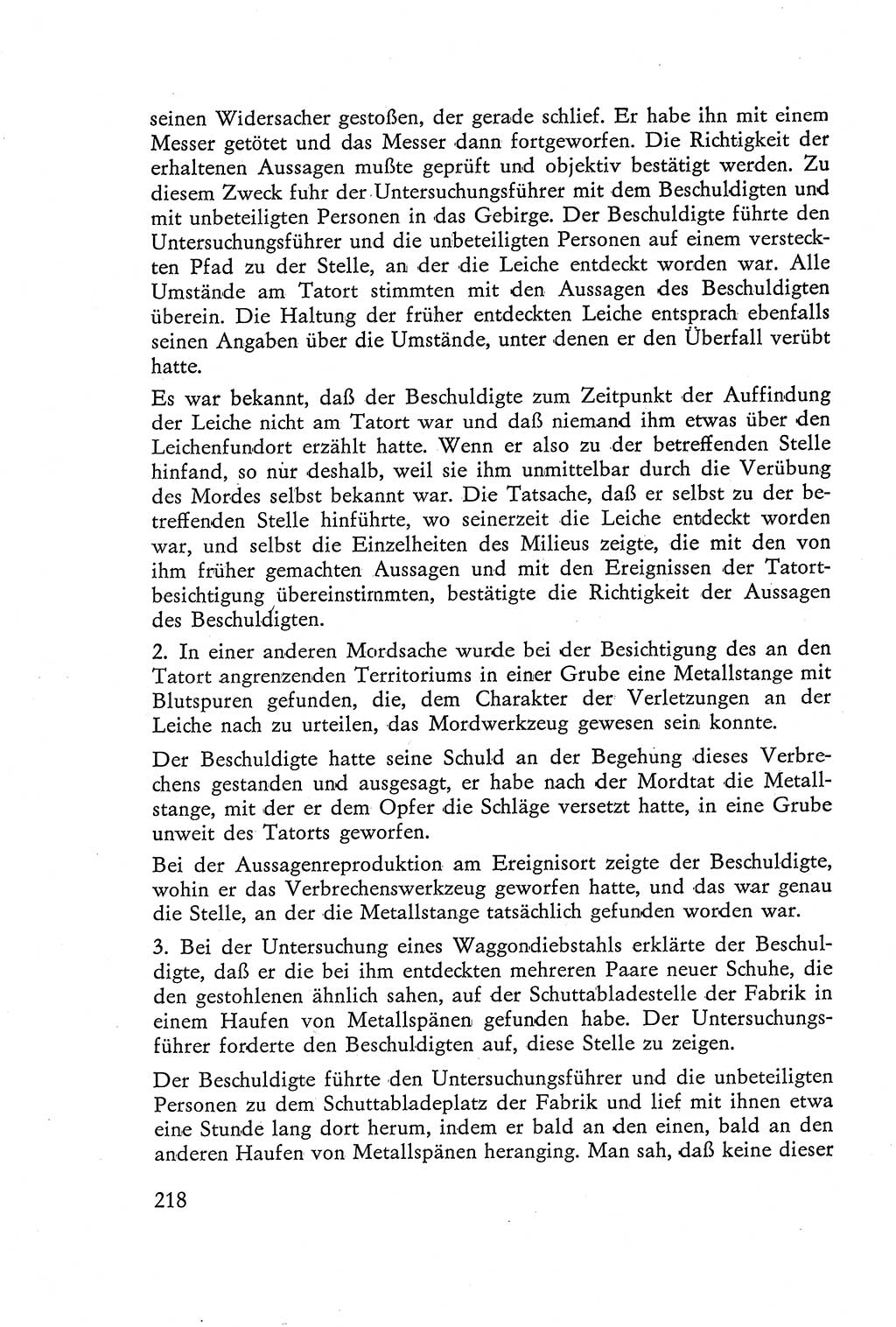 Die Vernehmung [Deutsche Demokratische Republik (DDR)] 1960, Seite 218 (Vern. DDR 1960, S. 218)