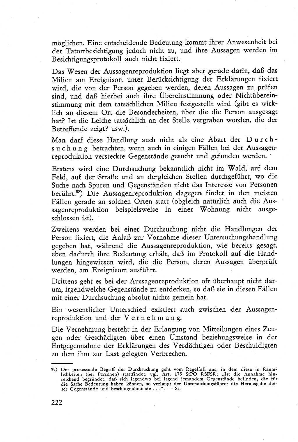 Die Vernehmung [Deutsche Demokratische Republik (DDR)] 1960, Seite 222 (Vern. DDR 1960, S. 222)