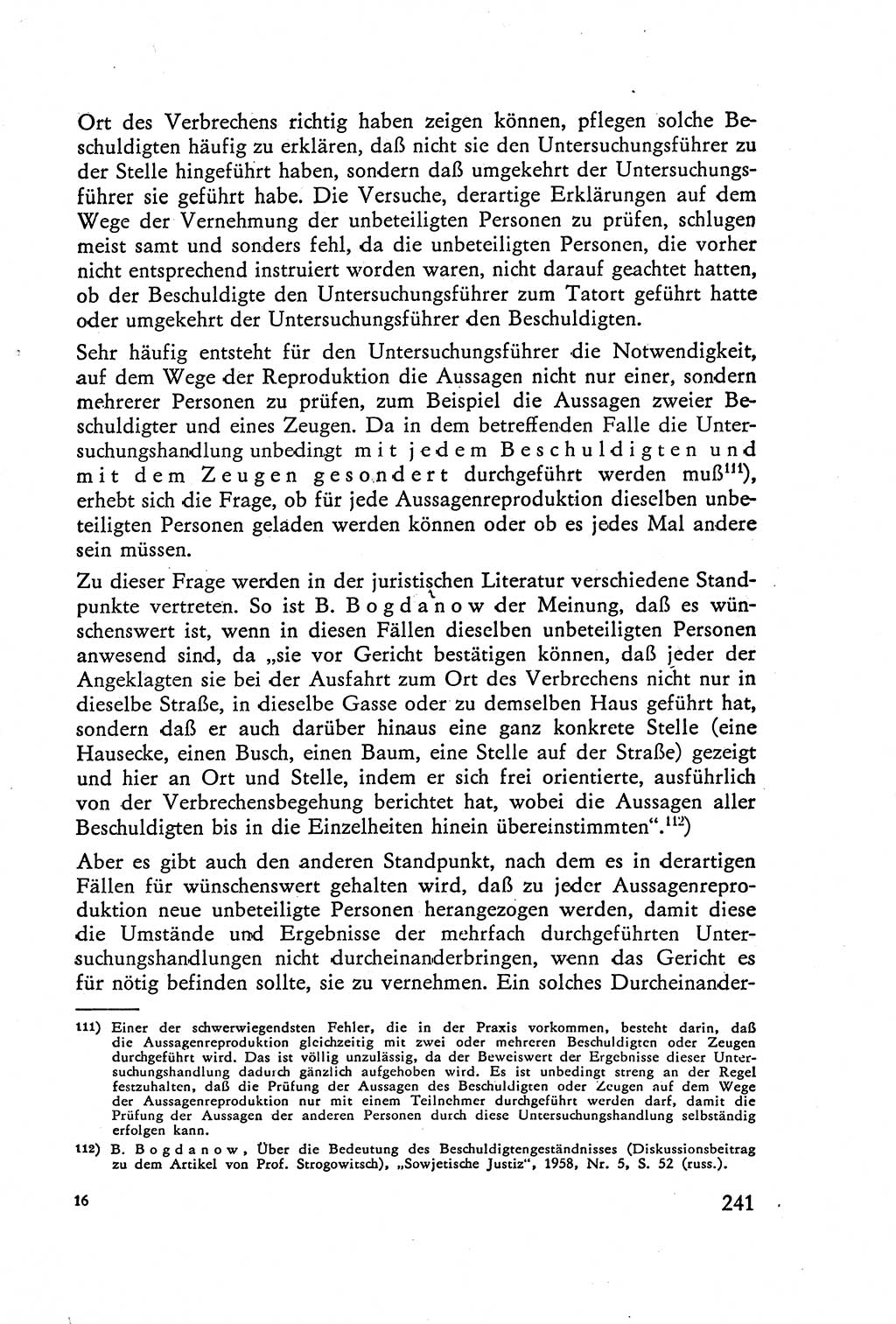 Die Vernehmung [Deutsche Demokratische Republik (DDR)] 1960, Seite 241 (Vern. DDR 1960, S. 241)