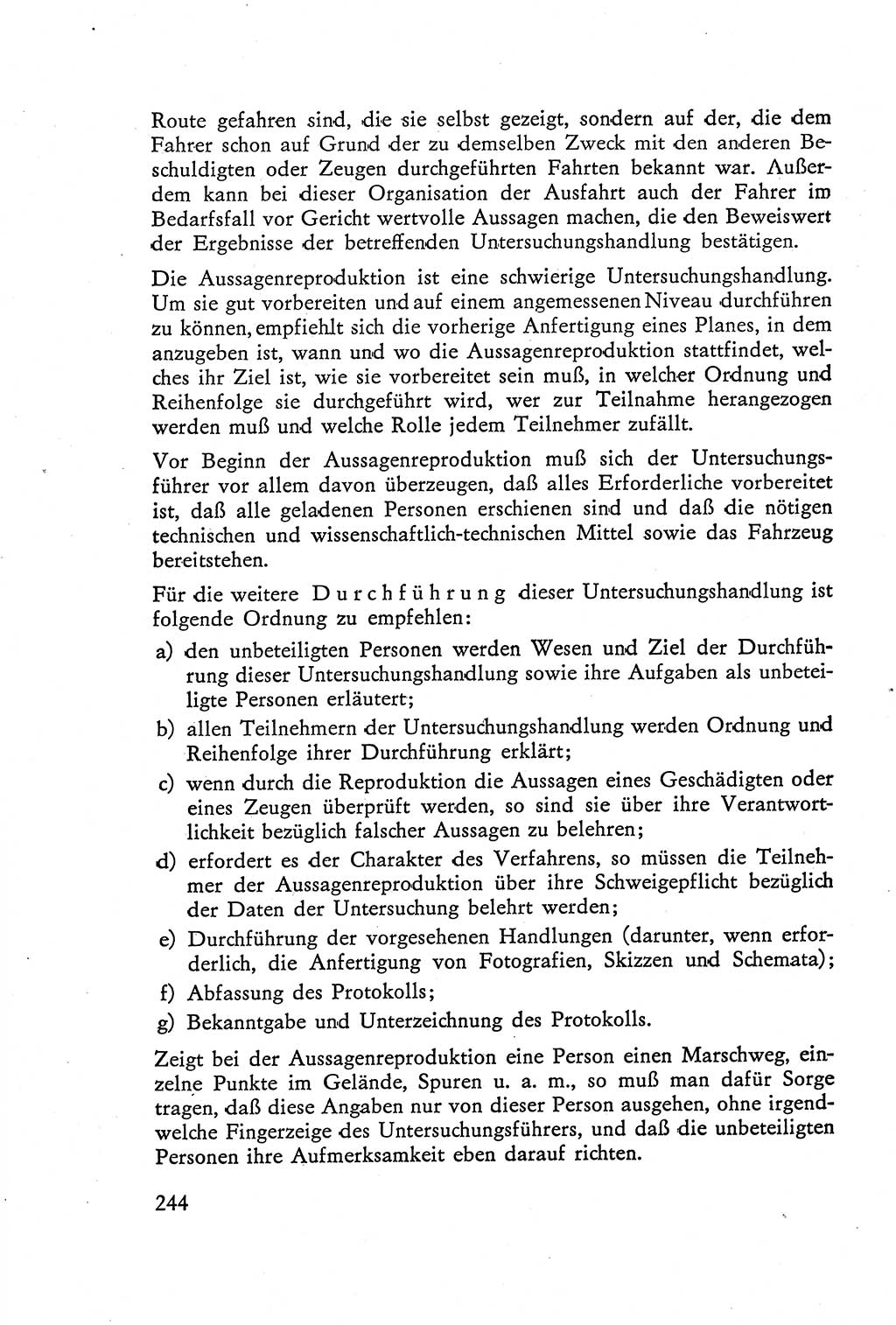 Die Vernehmung [Deutsche Demokratische Republik (DDR)] 1960, Seite 244 (Vern. DDR 1960, S. 244)