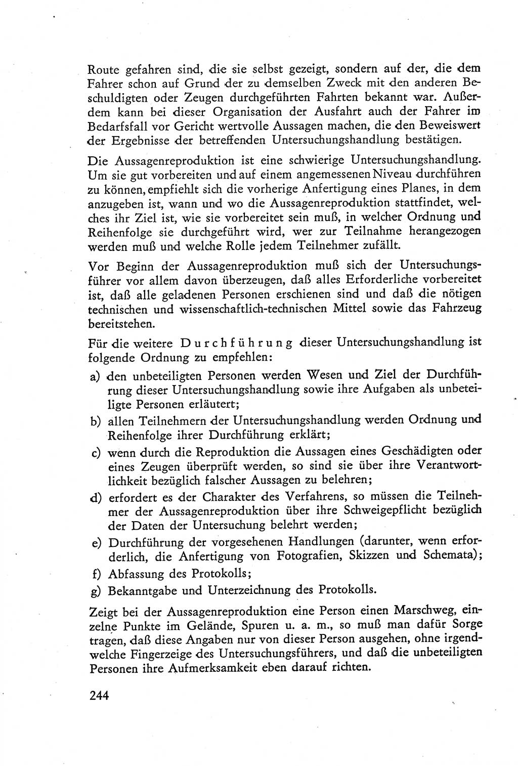Die Vernehmung [Deutsche Demokratische Republik (DDR)] 1960, Seite 244 (Vern. DDR 1960, S. 244)