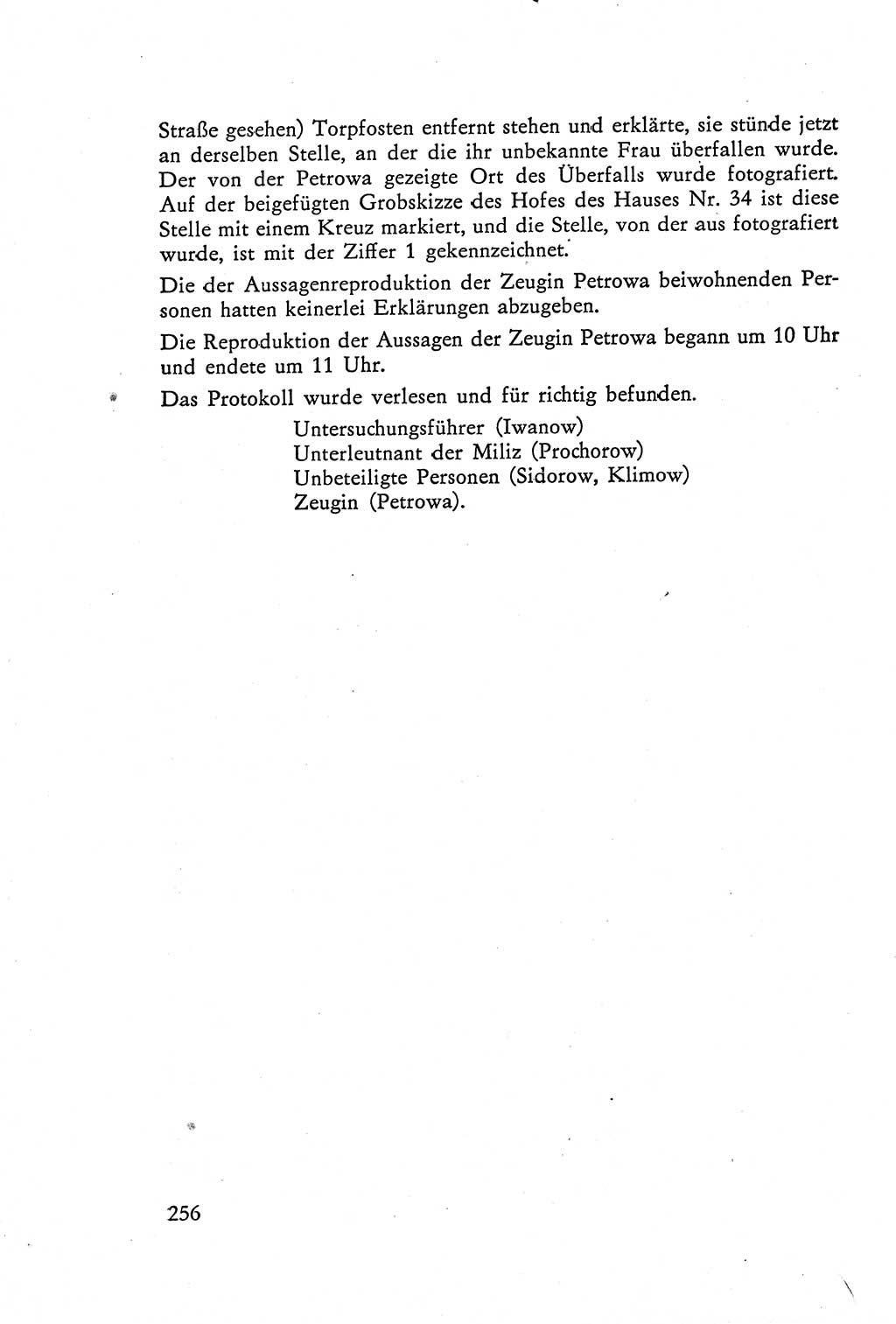 Die Vernehmung [Deutsche Demokratische Republik (DDR)] 1960, Seite 256 (Vern. DDR 1960, S. 256)