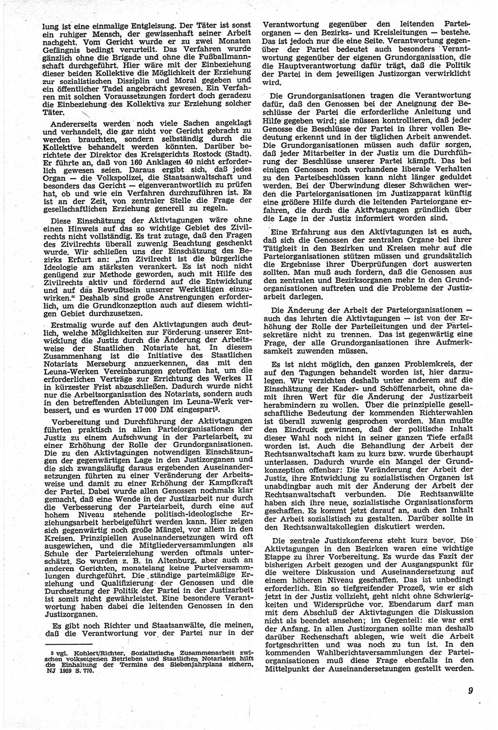 Neue Justiz (NJ), Zeitschrift für Recht und Rechtswissenschaft [Deutsche Demokratische Republik (DDR)], 14. Jahrgang 1960, Seite 9 (NJ DDR 1960, S. 9)