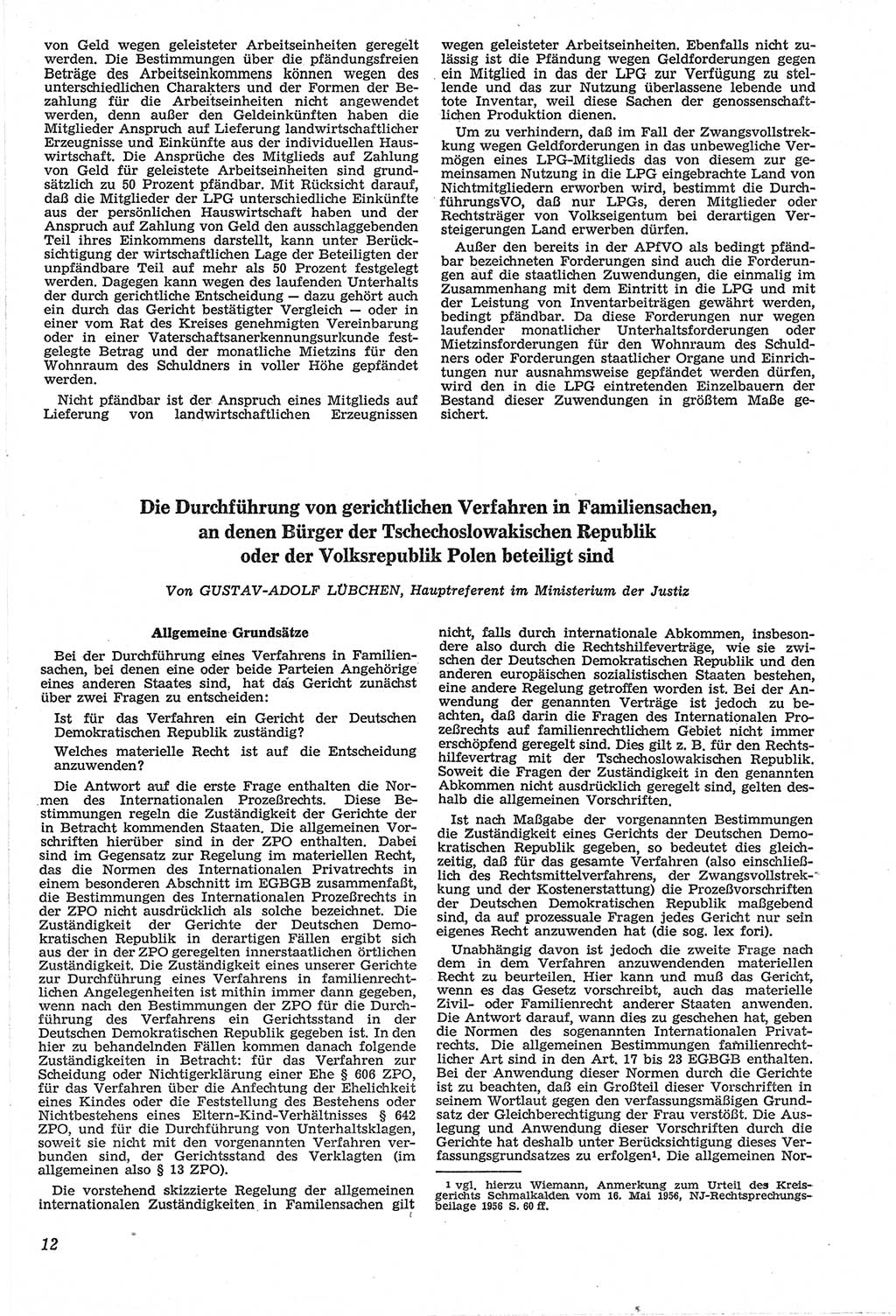 Neue Justiz (NJ), Zeitschrift für Recht und Rechtswissenschaft [Deutsche Demokratische Republik (DDR)], 14. Jahrgang 1960, Seite 12 (NJ DDR 1960, S. 12)