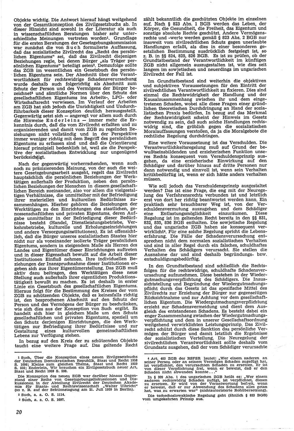 Neue Justiz (NJ), Zeitschrift für Recht und Rechtswissenschaft [Deutsche Demokratische Republik (DDR)], 14. Jahrgang 1960, Seite 20 (NJ DDR 1960, S. 20)