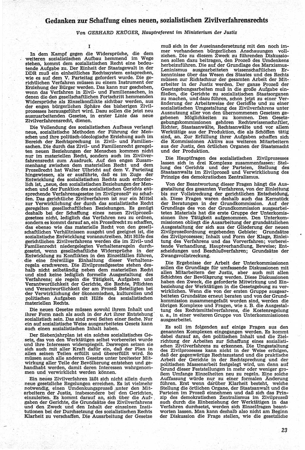 Neue Justiz (NJ), Zeitschrift für Recht und Rechtswissenschaft [Deutsche Demokratische Republik (DDR)], 14. Jahrgang 1960, Seite 23 (NJ DDR 1960, S. 23)
