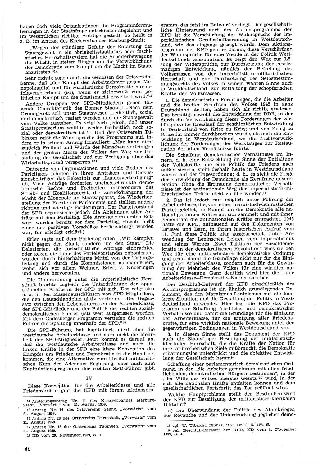 Neue Justiz (NJ), Zeitschrift für Recht und Rechtswissenschaft [Deutsche Demokratische Republik (DDR)], 14. Jahrgang 1960, Seite 40 (NJ DDR 1960, S. 40)