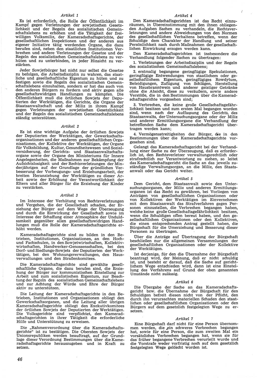 Neue Justiz (NJ), Zeitschrift für Recht und Rechtswissenschaft [Deutsche Demokratische Republik (DDR)], 14. Jahrgang 1960, Seite 46 (NJ DDR 1960, S. 46)