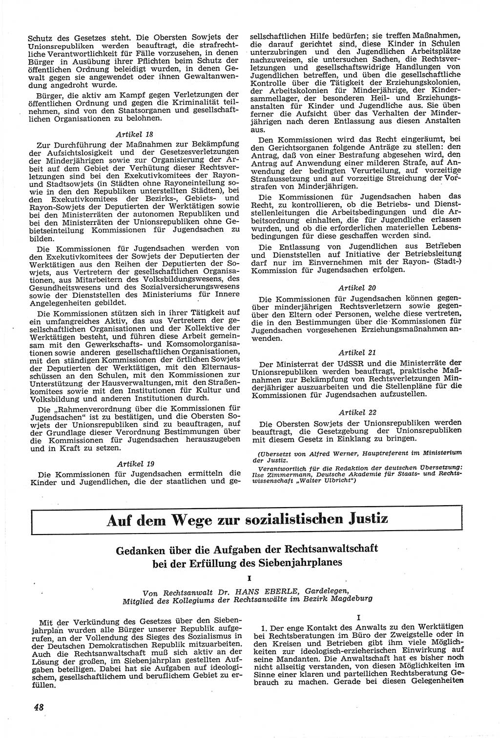 Neue Justiz (NJ), Zeitschrift für Recht und Rechtswissenschaft [Deutsche Demokratische Republik (DDR)], 14. Jahrgang 1960, Seite 48 (NJ DDR 1960, S. 48)