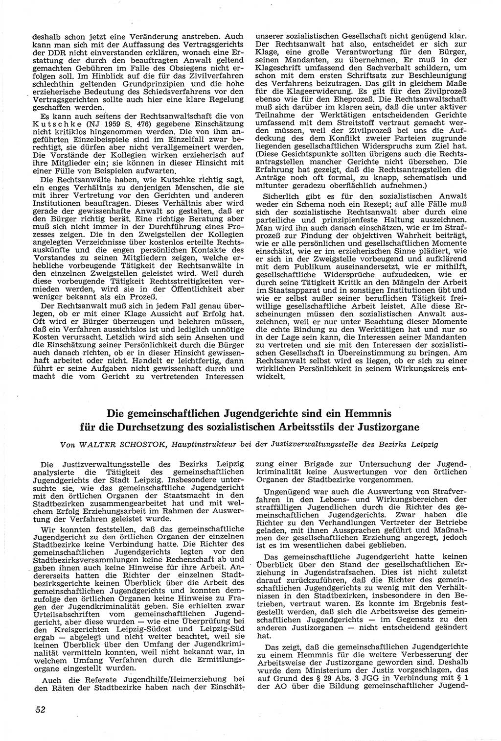 Neue Justiz (NJ), Zeitschrift für Recht und Rechtswissenschaft [Deutsche Demokratische Republik (DDR)], 14. Jahrgang 1960, Seite 52 (NJ DDR 1960, S. 52)