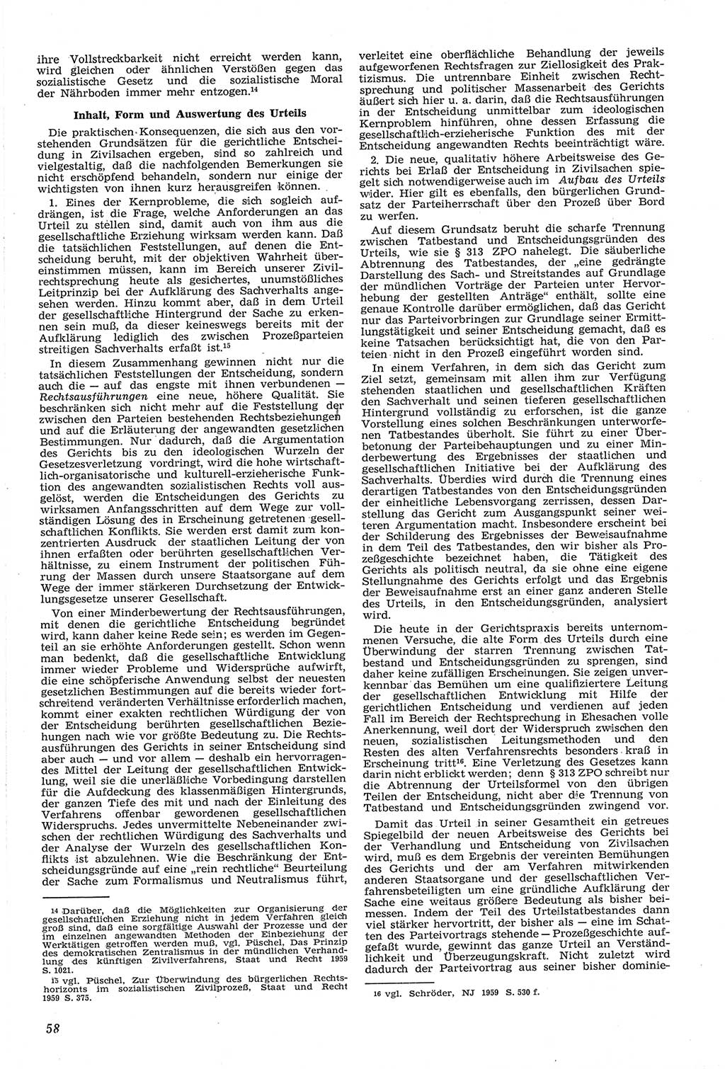Neue Justiz (NJ), Zeitschrift für Recht und Rechtswissenschaft [Deutsche Demokratische Republik (DDR)], 14. Jahrgang 1960, Seite 58 (NJ DDR 1960, S. 58)