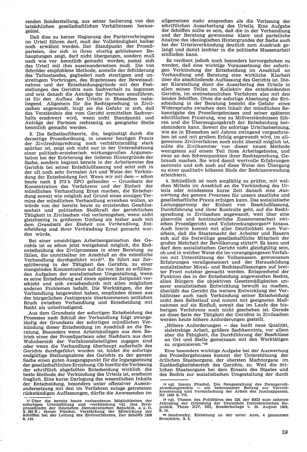 Neue Justiz (NJ), Zeitschrift für Recht und Rechtswissenschaft [Deutsche Demokratische Republik (DDR)], 14. Jahrgang 1960, Seite 59 (NJ DDR 1960, S. 59)
