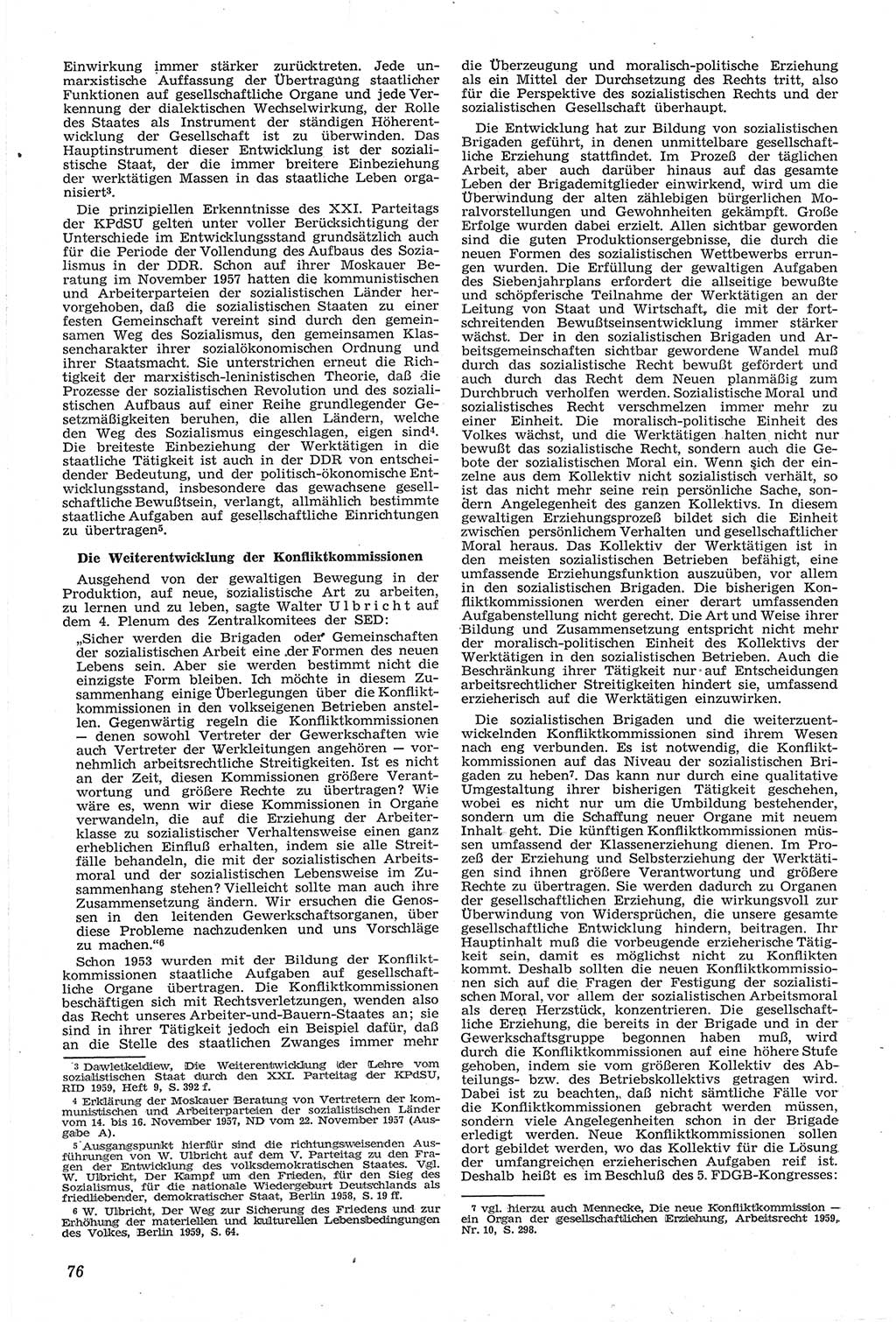 Neue Justiz (NJ), Zeitschrift für Recht und Rechtswissenschaft [Deutsche Demokratische Republik (DDR)], 14. Jahrgang 1960, Seite 76 (NJ DDR 1960, S. 76)
