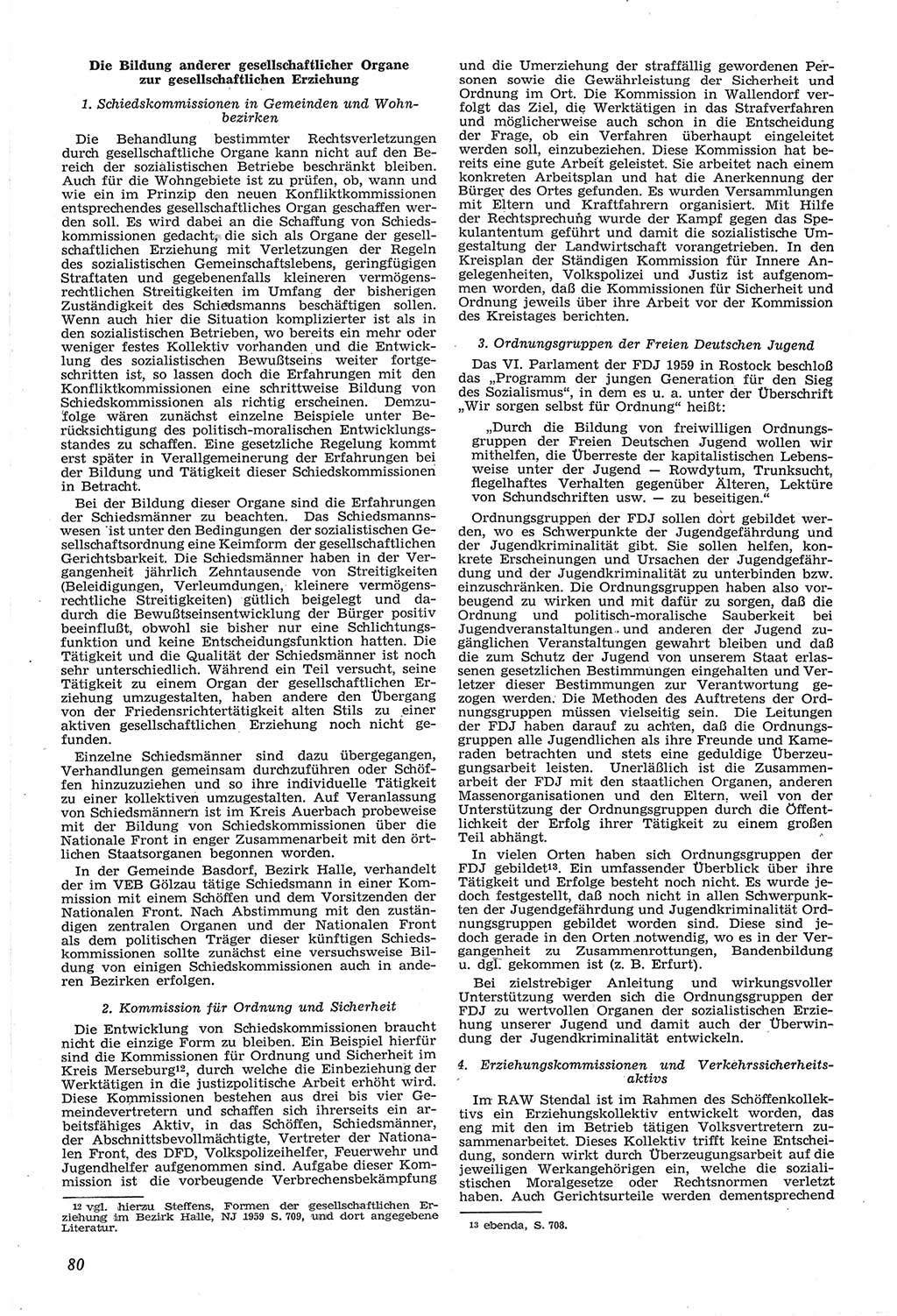 Neue Justiz (NJ), Zeitschrift für Recht und Rechtswissenschaft [Deutsche Demokratische Republik (DDR)], 14. Jahrgang 1960, Seite 80 (NJ DDR 1960, S. 80)