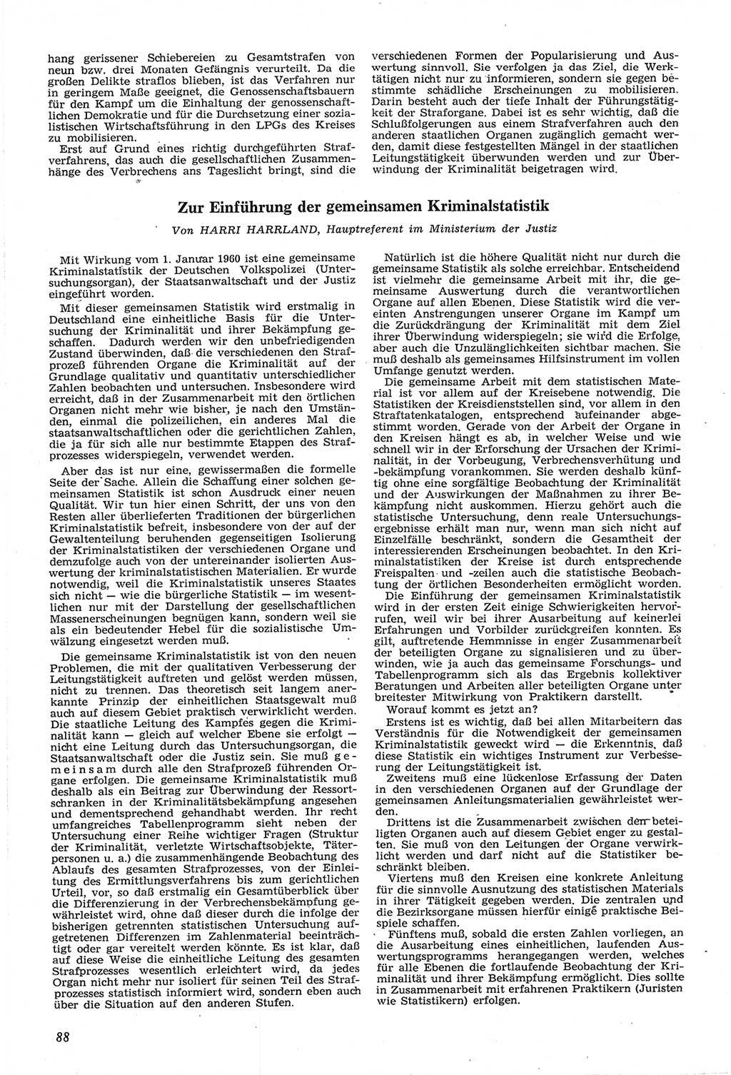 Neue Justiz (NJ), Zeitschrift für Recht und Rechtswissenschaft [Deutsche Demokratische Republik (DDR)], 14. Jahrgang 1960, Seite 88 (NJ DDR 1960, S. 88)