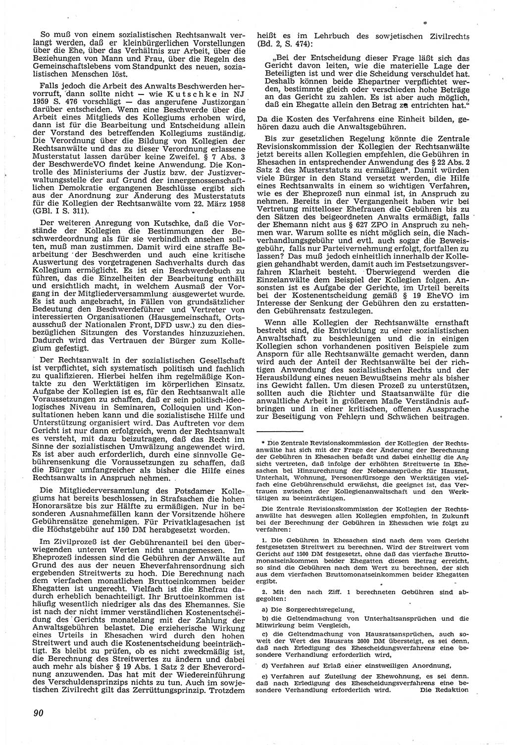 Neue Justiz (NJ), Zeitschrift für Recht und Rechtswissenschaft [Deutsche Demokratische Republik (DDR)], 14. Jahrgang 1960, Seite 90 (NJ DDR 1960, S. 90)